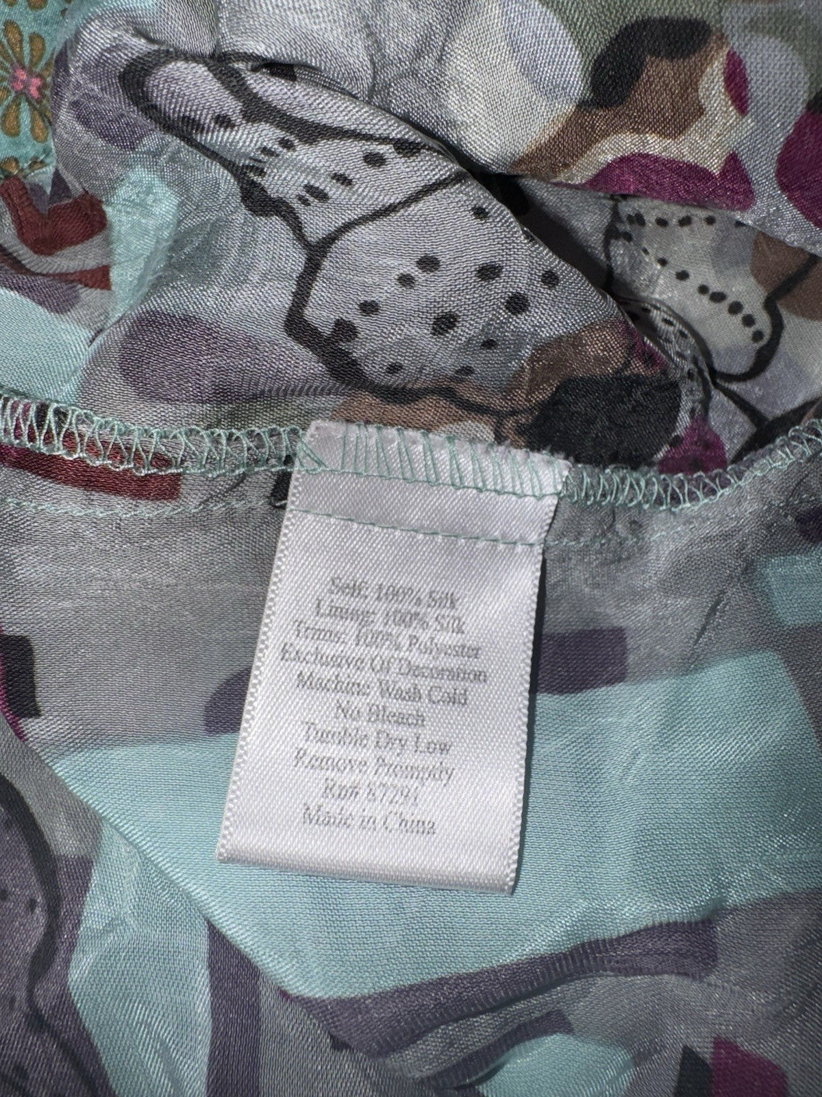 Johnny Was L Purple Tie Waisted Mini Dress Tunic Embroidered Lightweight Cool Johnny Was