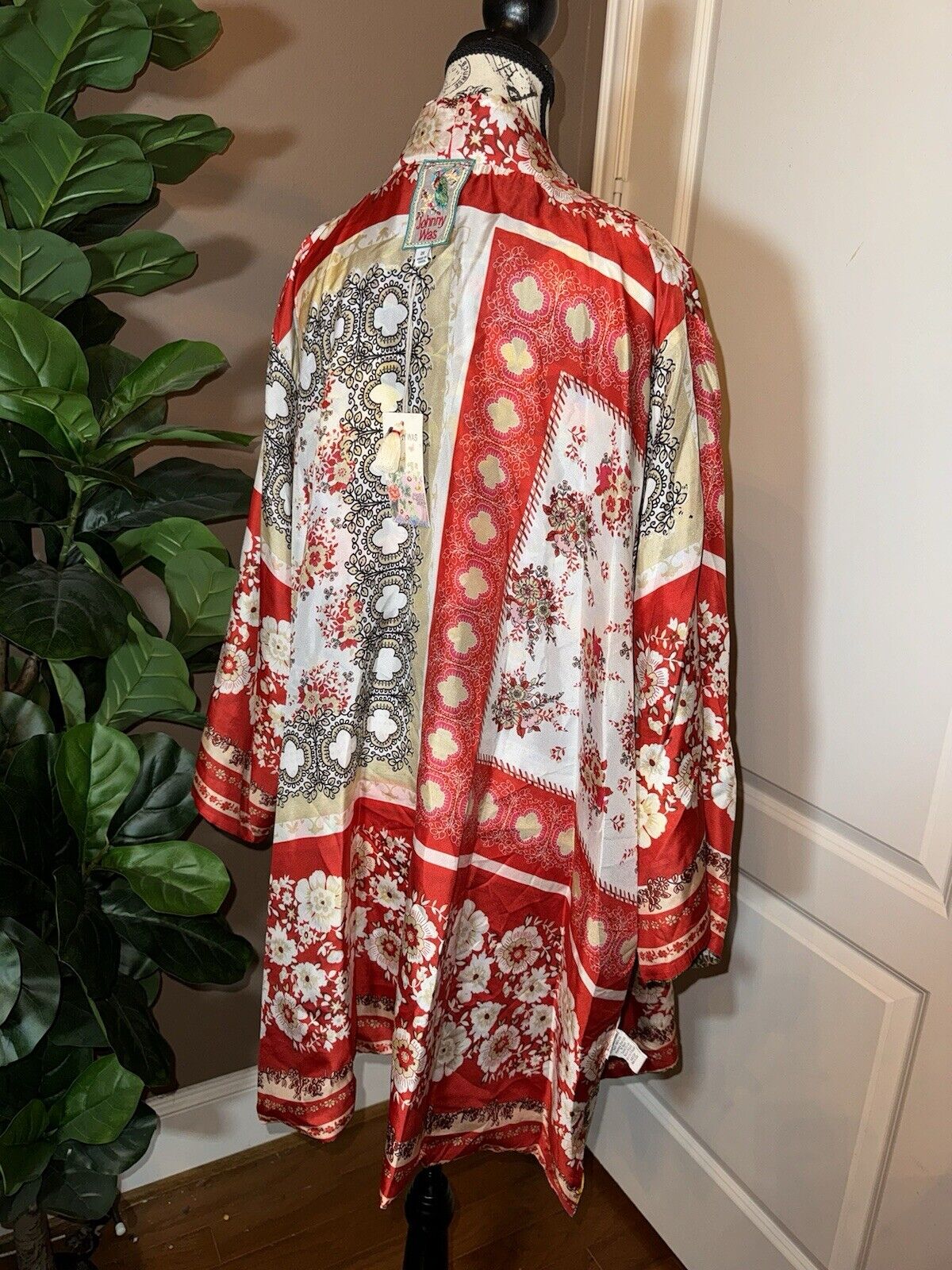 Johnny Was 2X 2XL 100% Silk REVERSIBLE Kimono Top Jacket Wrap Cardigan