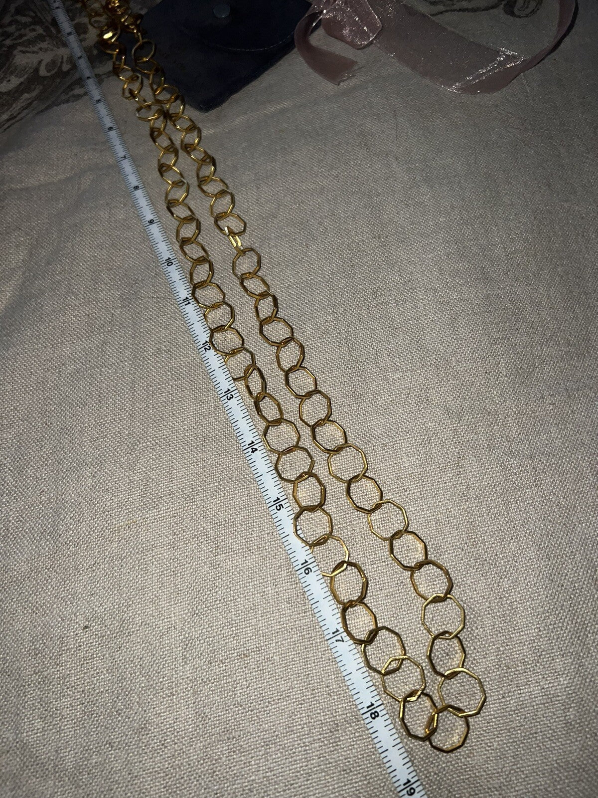 Julie Vos HONEYCOMB Link Necklace ADJUSTABLE 24k Gold Plate   Wow! RARE Julie Vos