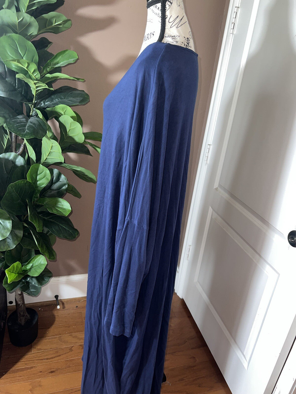 Bryn Walker Dark Blue Dolman Sleeve Maxi Dress Batwing 3X 3XL  MSRP $198 Bryn Walker