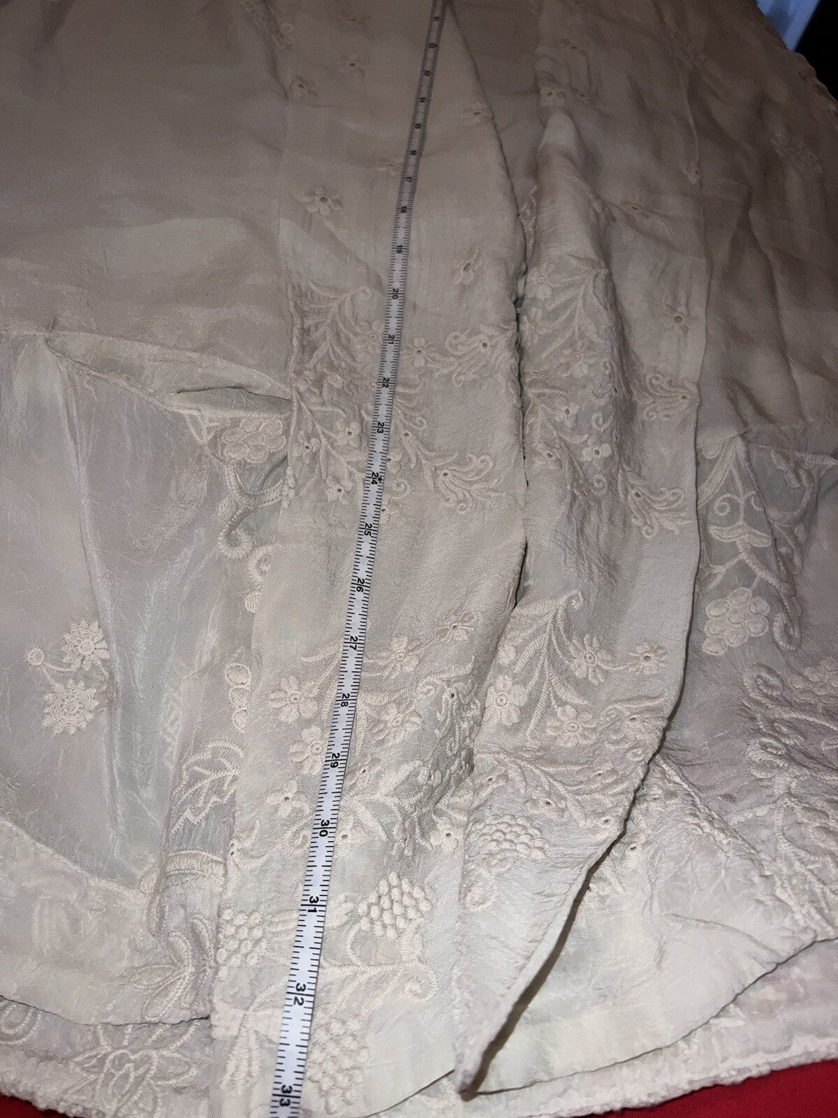 Johnny Was L Ivory Ecru Kimono Silky Embroidery & Lace Jacket Beach Wedding Wrap Johnny Was