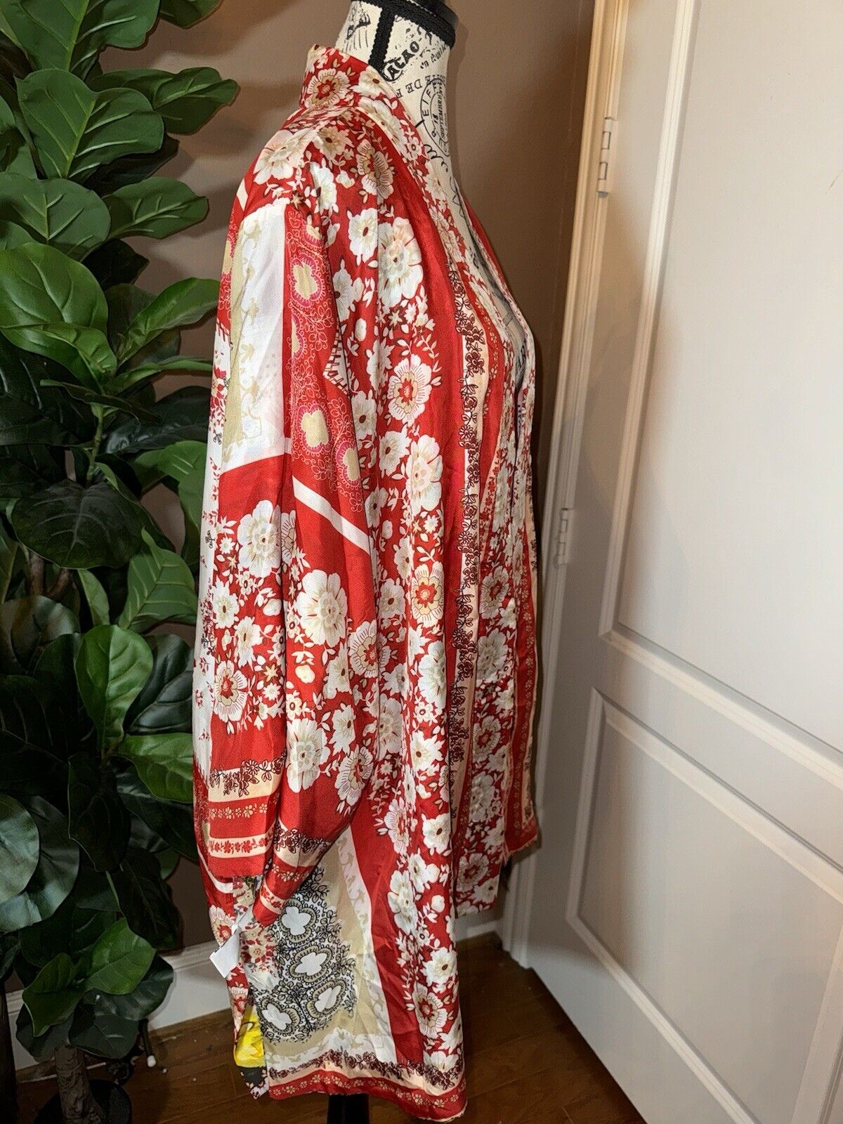 Johnny Was 2X 2XL 100% Silk REVERSIBLE Kimono Top Jacket Wrap Cardigan