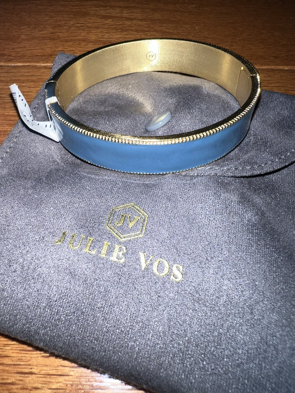Julie Vos Enamel Hinge Bangle Bracelet in a Beautiful Blue Julie Vos