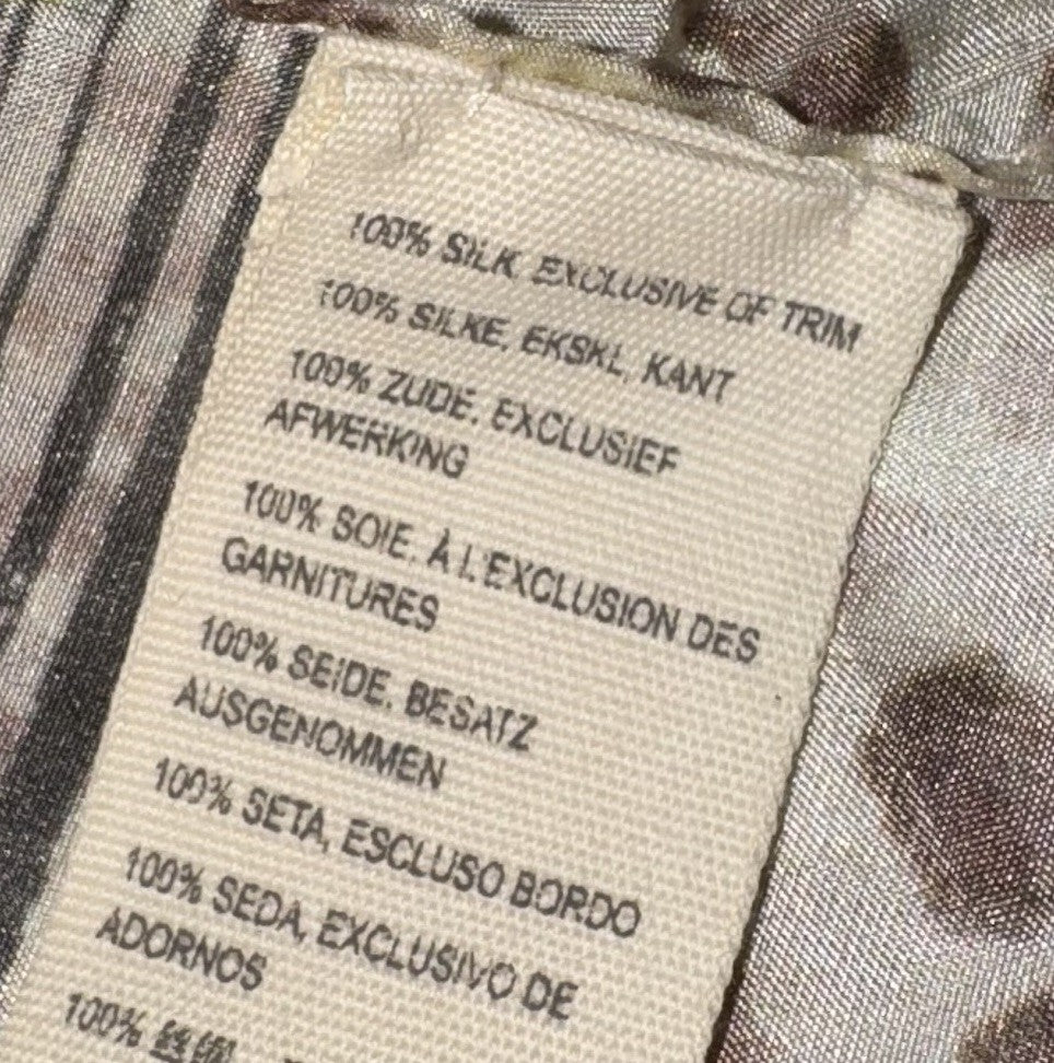 Johnny Was 100% Silk Scarf w/ Tassels Animal Print & Roses Leopard Jungle Rose Johnny Was