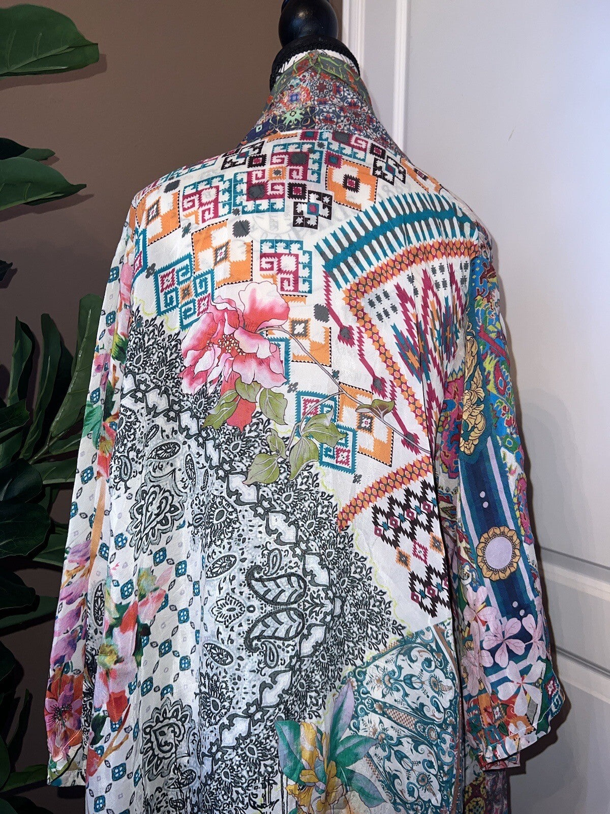 Johnny Was L Large Silky Kimono Top Gorgeous Great Condition Johnny Was