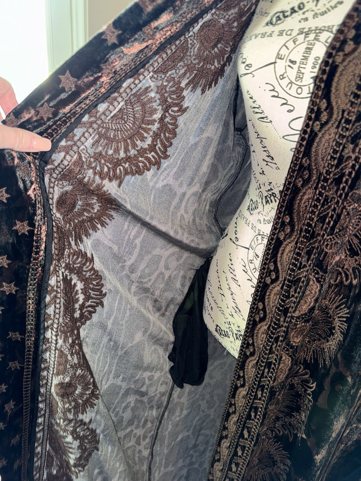 Johnny Was 2Pc Set XL Velvet Long Kimono & Romper Jumper Leopard $830 Retail Johnny Was