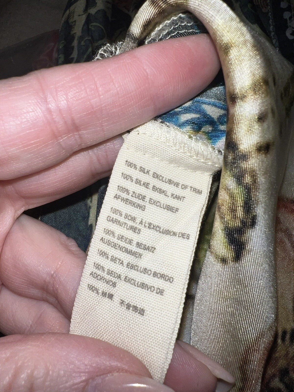 Johnny Was Large 100% Silk Kimono Cherry Blossoms STUNNING BACK Button Up Blouse Johnny Was