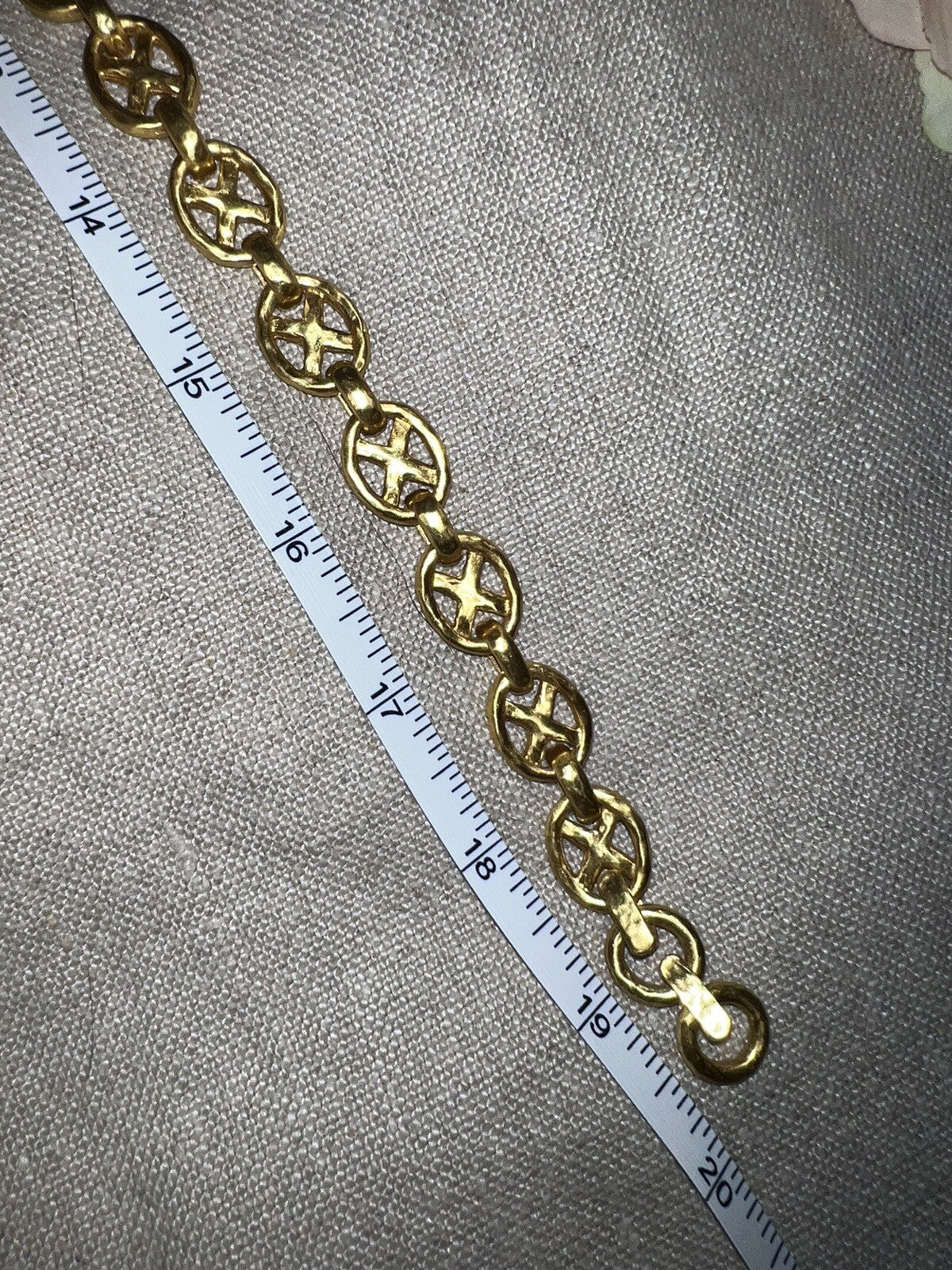 Julie Vos 24k Gold Plated XO Toggle Link Necklace ADJUSTABLE STUNNING Julie Vos