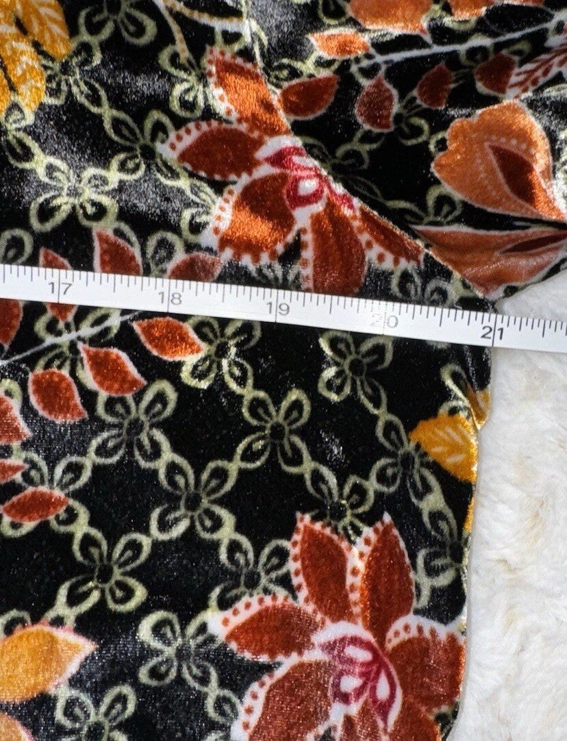 JOHNNY WAS Large Velvet Mini Dress Tiered Tunic Top Babydoll Beaded Tassel Johnny Was