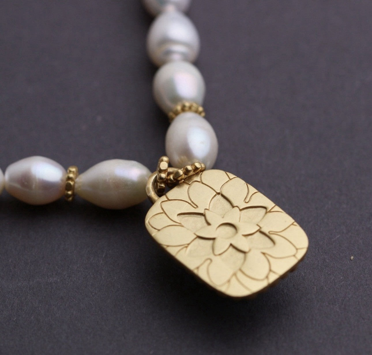 Julie Vos Freshwater Pearl & Ruby Red 24k Gold Plate Statement Necklace WOW! Julie Vos