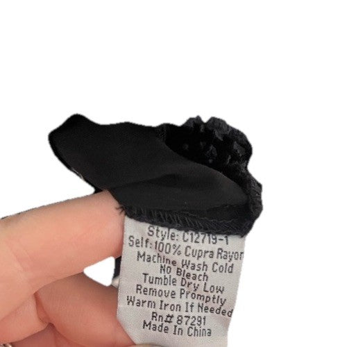 Johnny Was L Black Peasant Blouse Tunic Top Embroidered Lightweight Cool BOHO Johnny Was