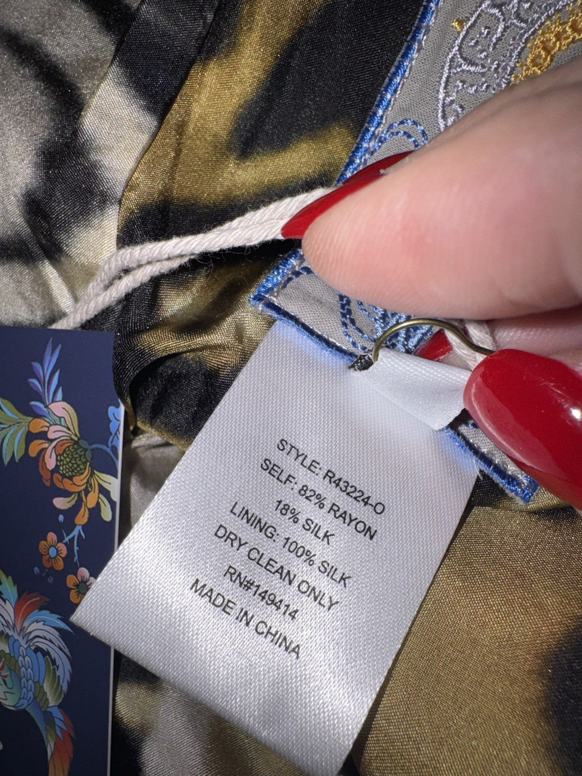 Johnny Was XL Red Burnout Velvet Kimono REVERSIBLE Jacket $550 Retail Johnny Was