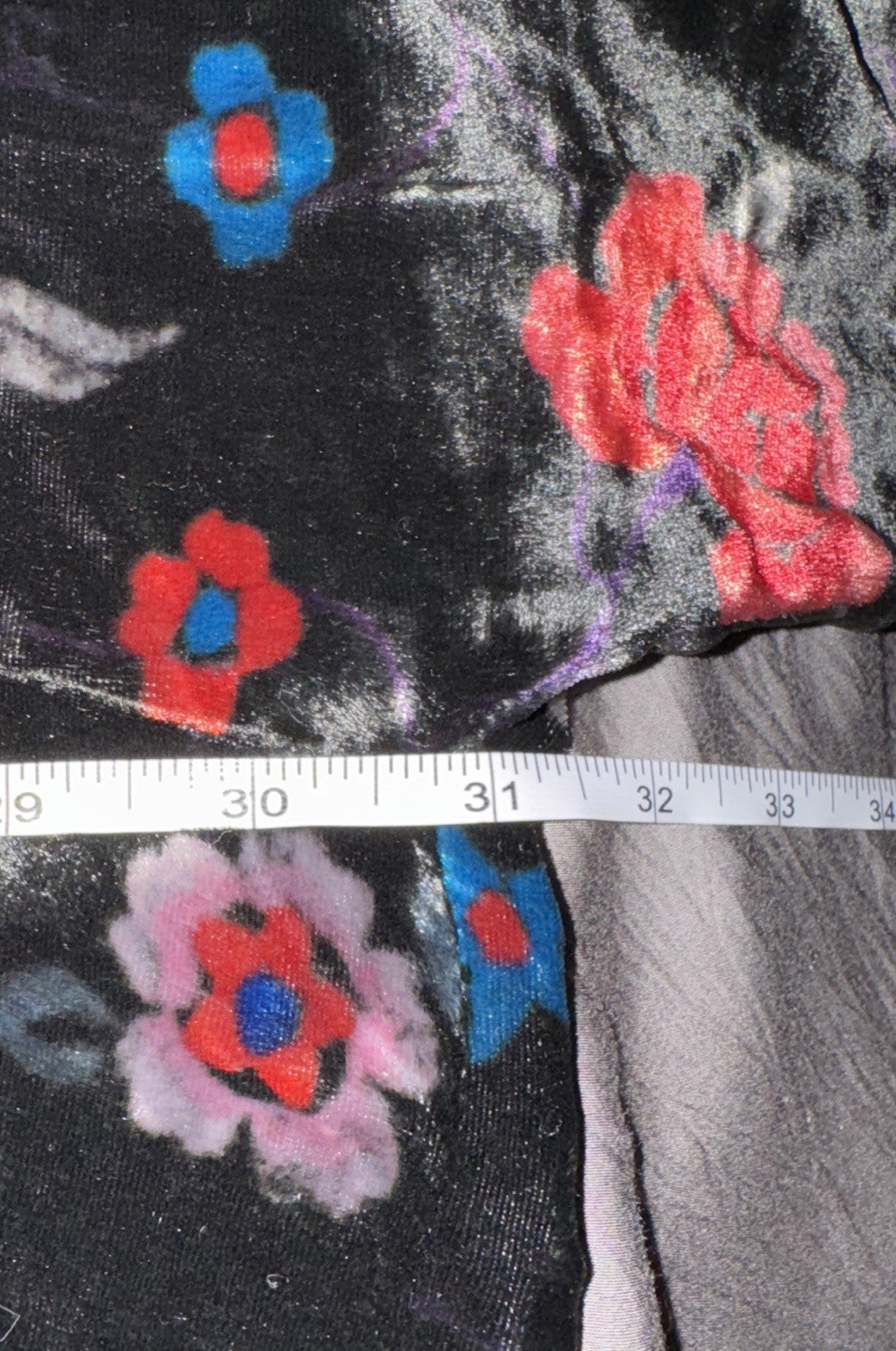 Johnny Was Black & Red Velvet L Kimono Wrap Jacket Duster Bohemian Rose LUX Johnny Was