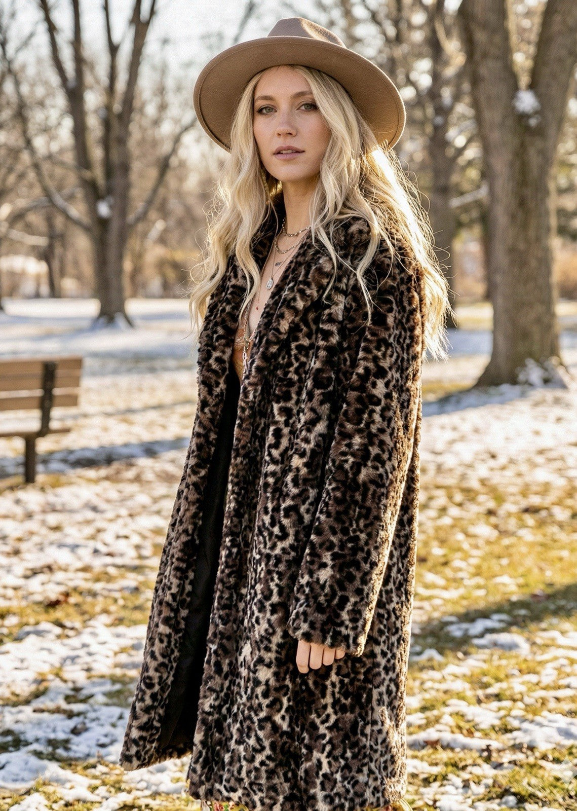 Johnny Was XL 1X Faux Fur & Silk Lined Leopard Animal Print Coat Jacket Wrap Johnny Was