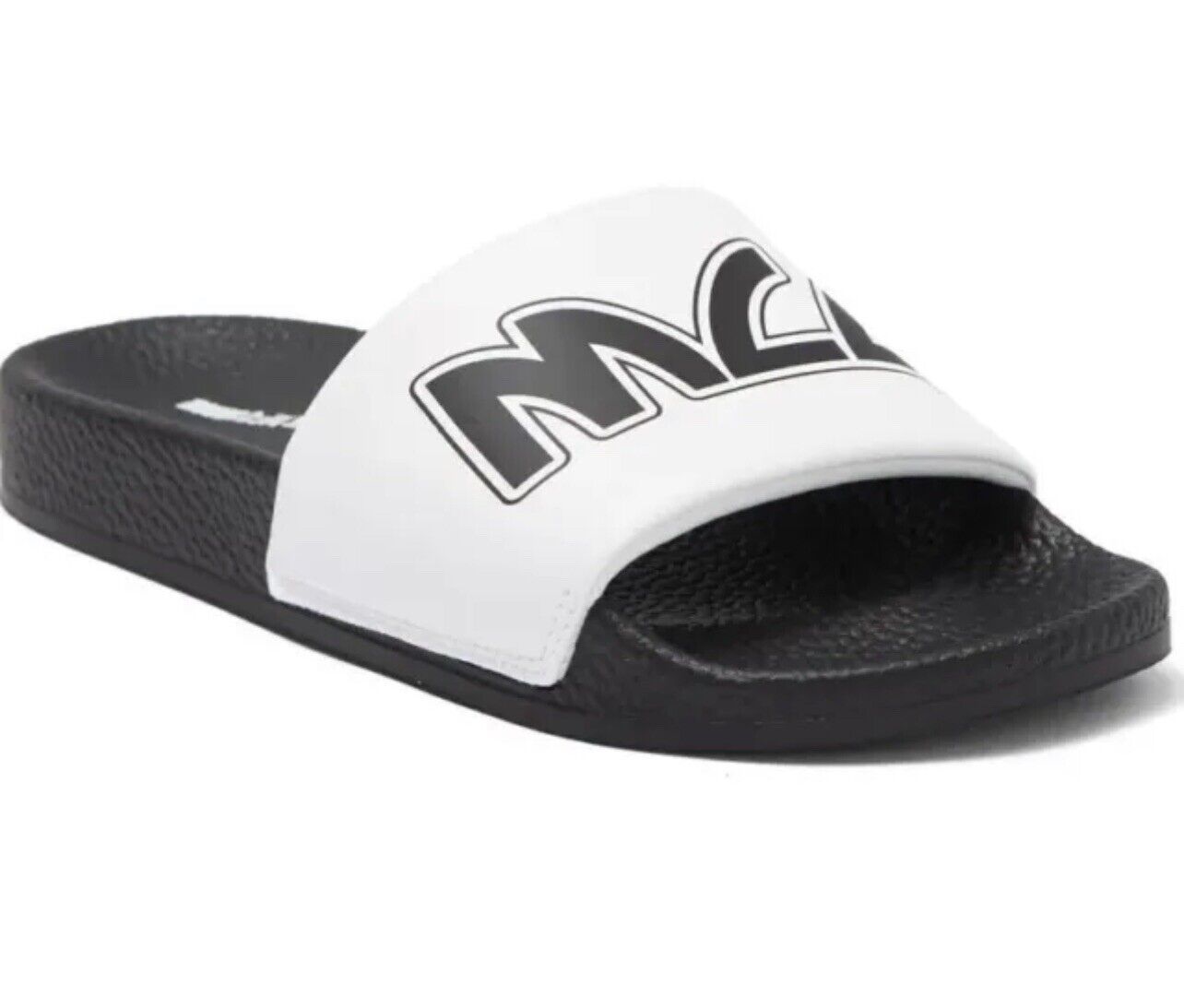 NIB MCQ Alexander McQueen Logo Leather Slide Sandals White EU 42 US 9 AUTHENTIC