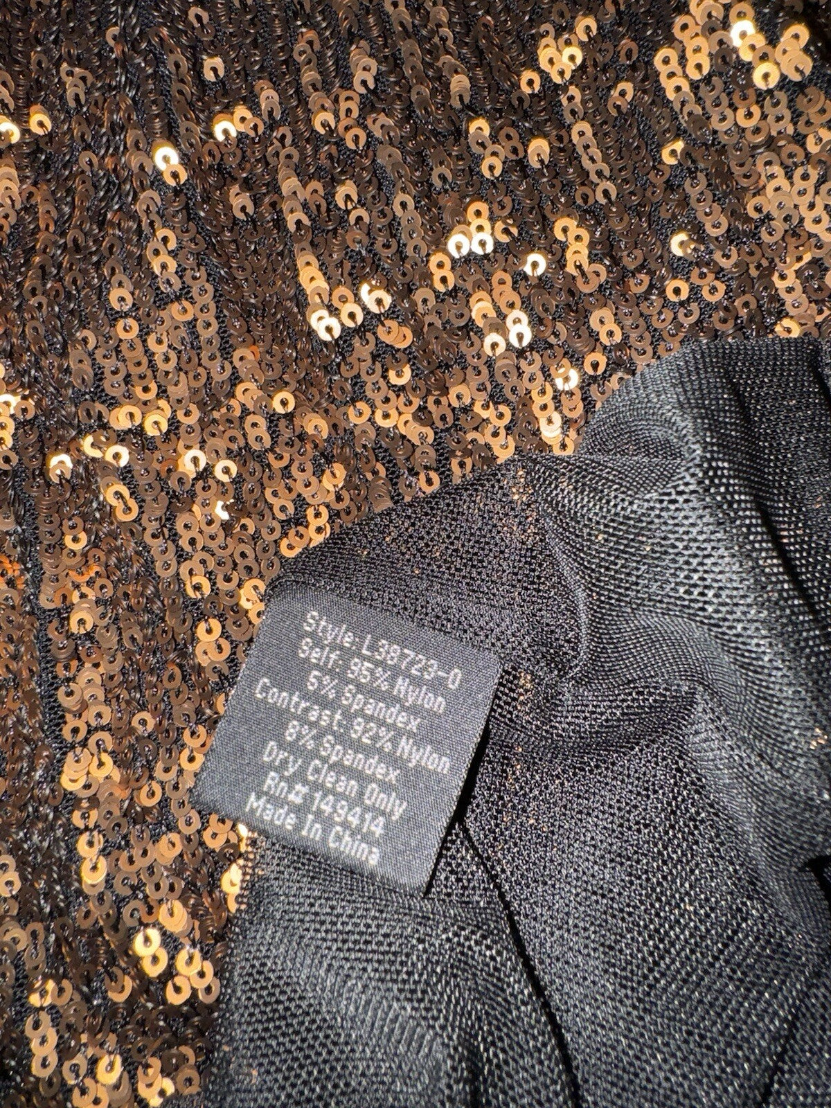 Johnny Was Gold XL Sequin Maxi Dress Long Flowy Mesh Slip Sequins Party Johnny Was