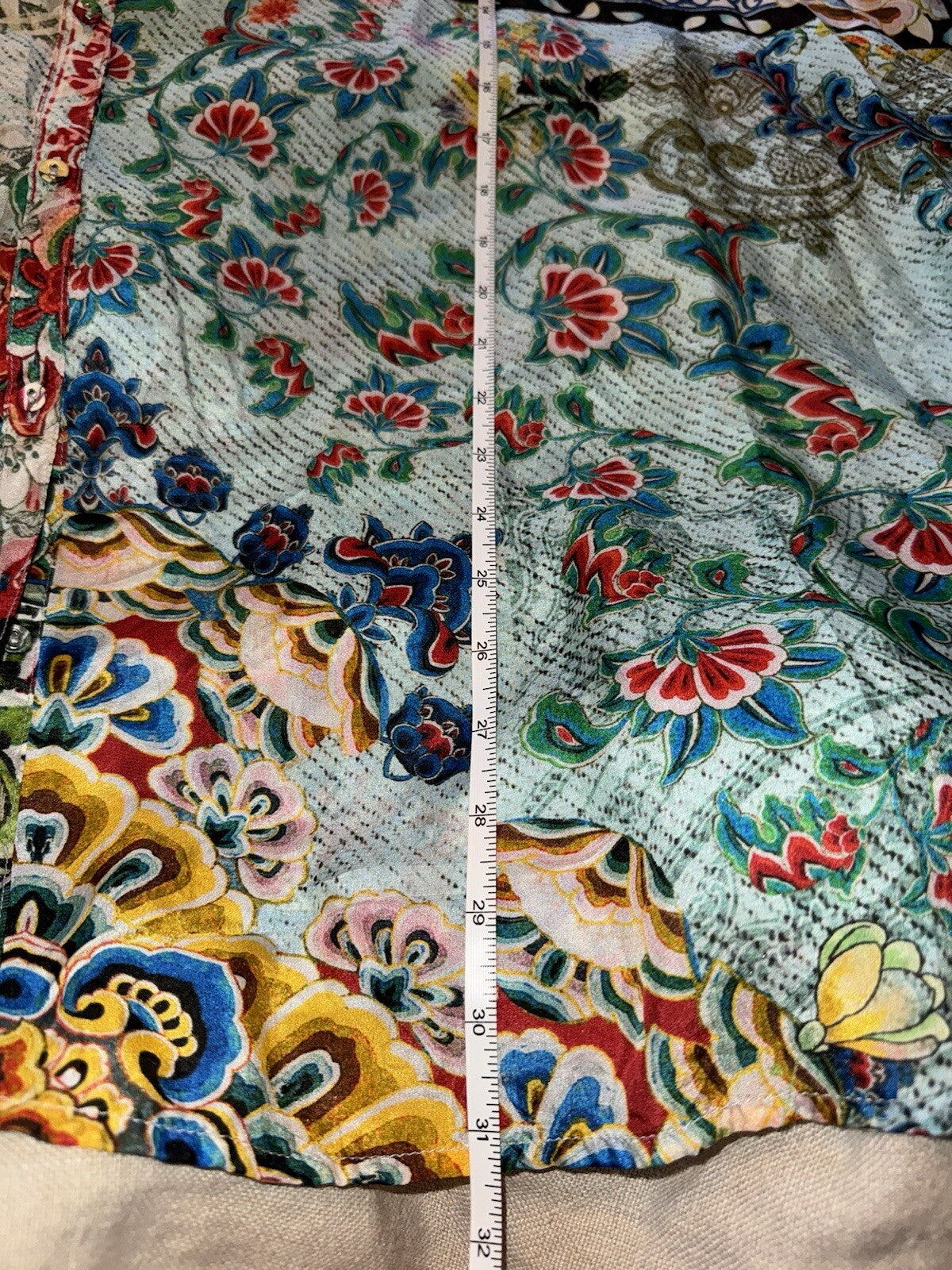 Johnny Was 3X 3XL 100% Silk Button Up Tunic Top Blouse Shirt Kimono L/S Johnny Was