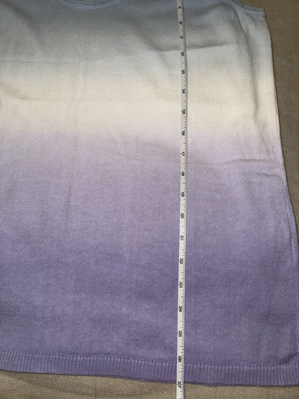 Johnny Was 3pc Set L Large Purple Whit Blue Dip Dye Kimono Tank & Wide Leg Pants Johnny Was