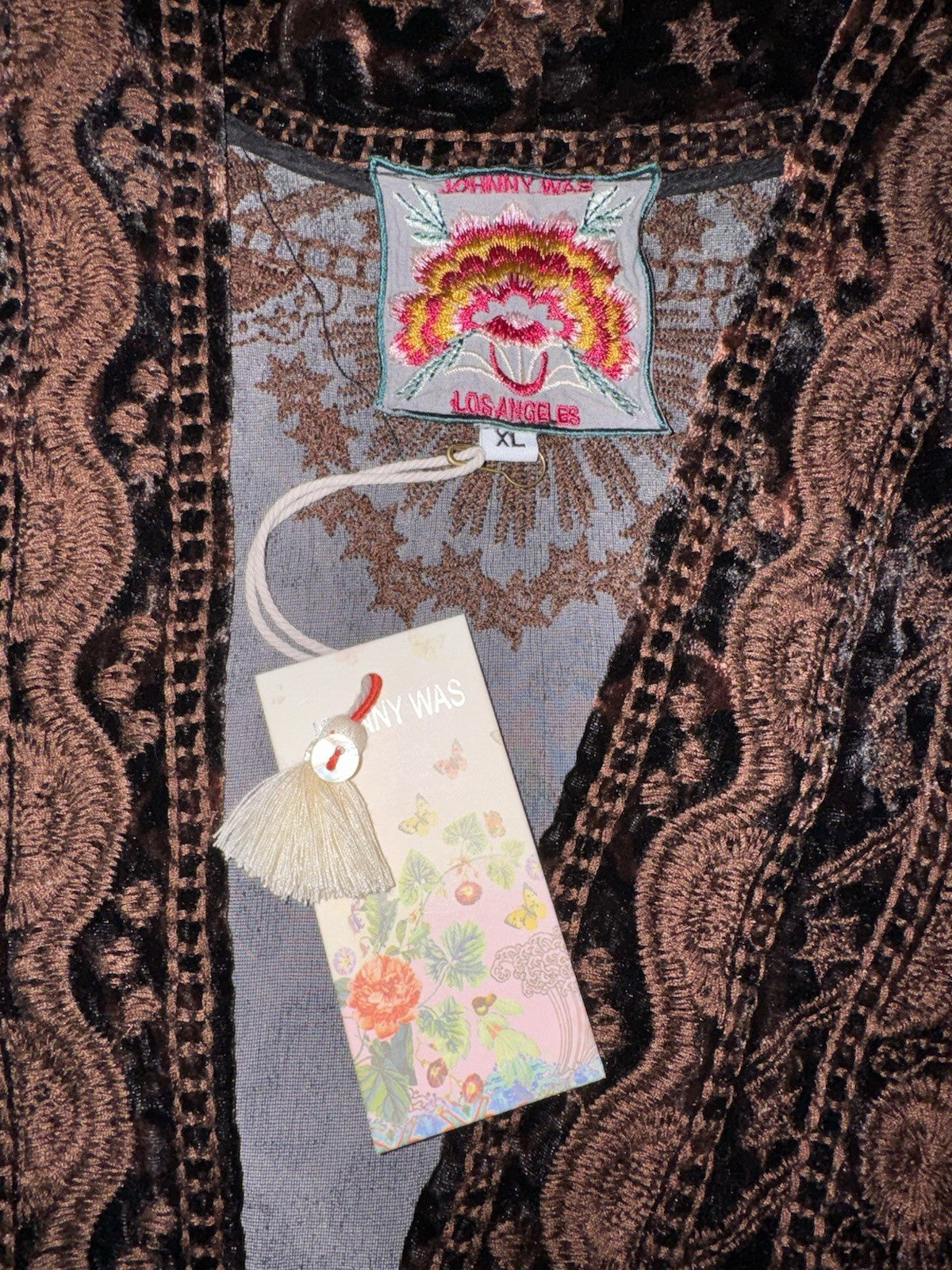 Johnny Was 2Pc Set XL Velvet Long Kimono & Romper Jumper Leopard $830 Retail Johnny Was