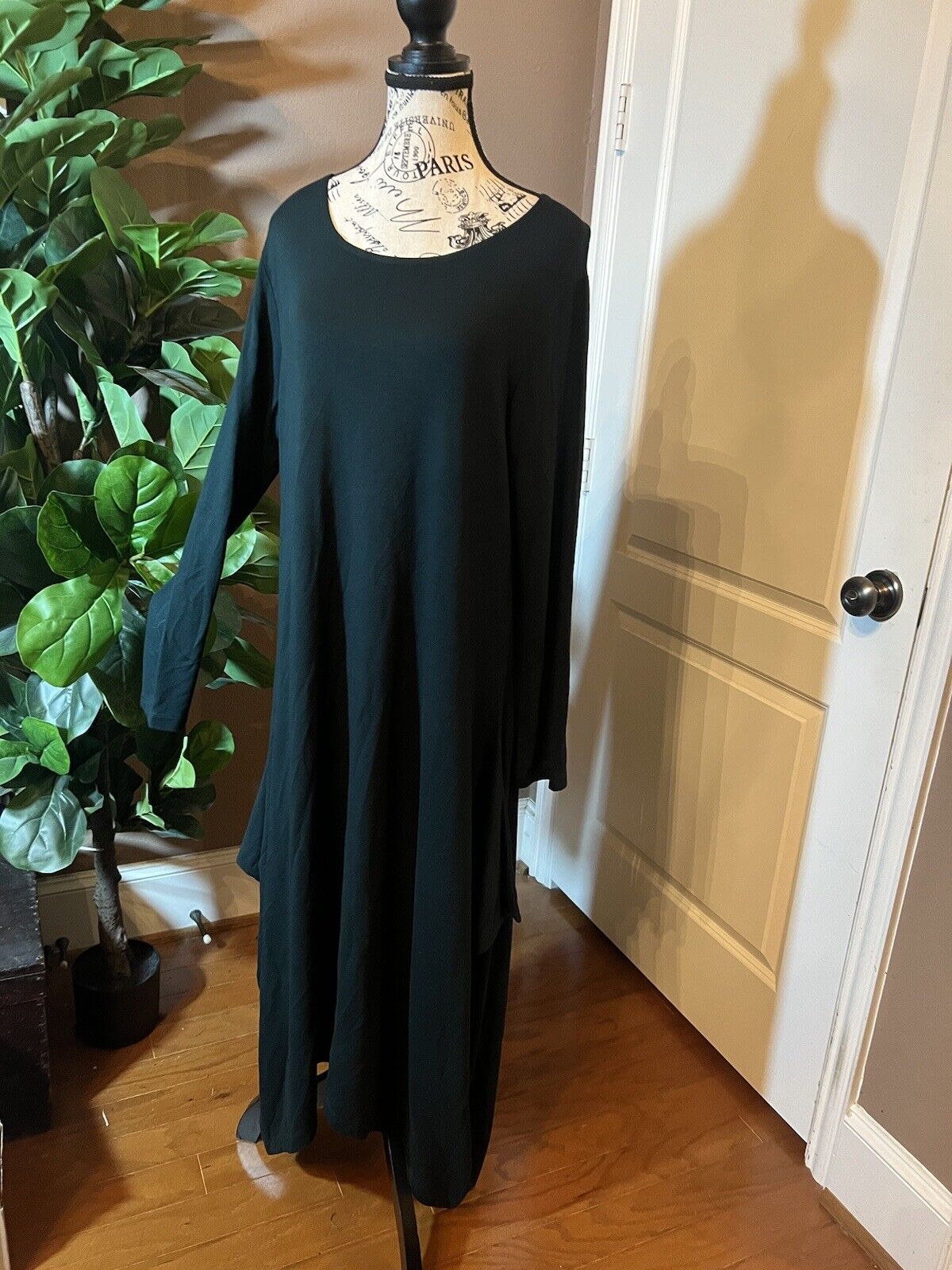 Bryn Walker Green Dolman Sleeve Maxi Dress Batwing L Large  MSRP $198