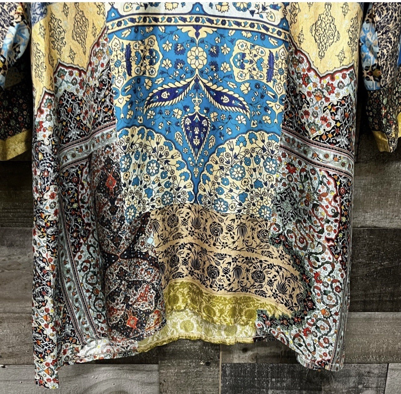 Johnny Was 100% Silk Tunic Top Blouse Or Mini Dress Sz M Medium Beautiful Cond Johnny Was