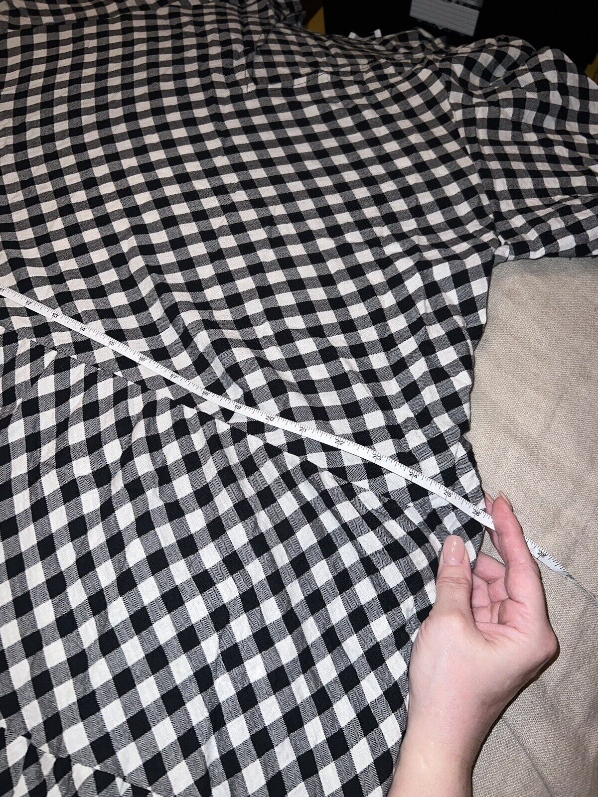 Johnny Was Black & White Check Soft MIDI Dress  Sz XL