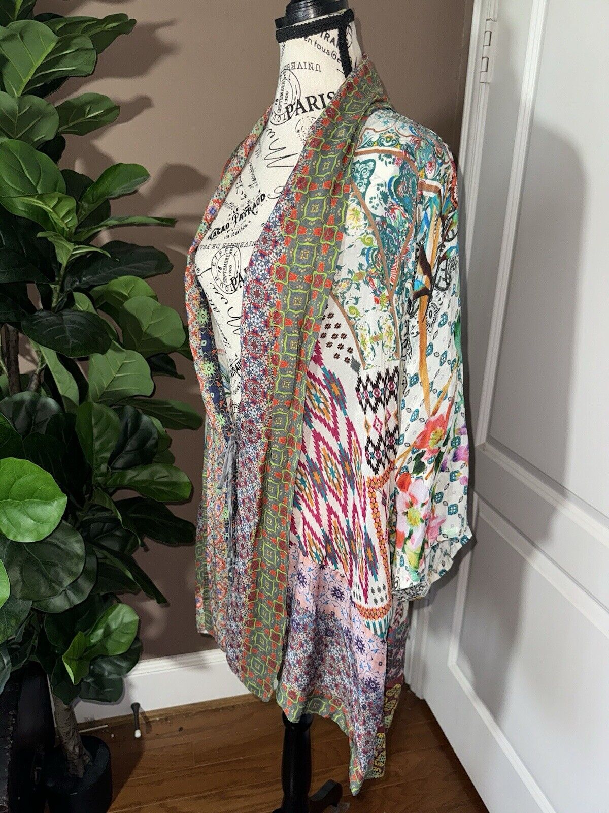 Johnny Was L Large Kimono Top Gorgeous Wrap Cardigan Jacket Lightweight