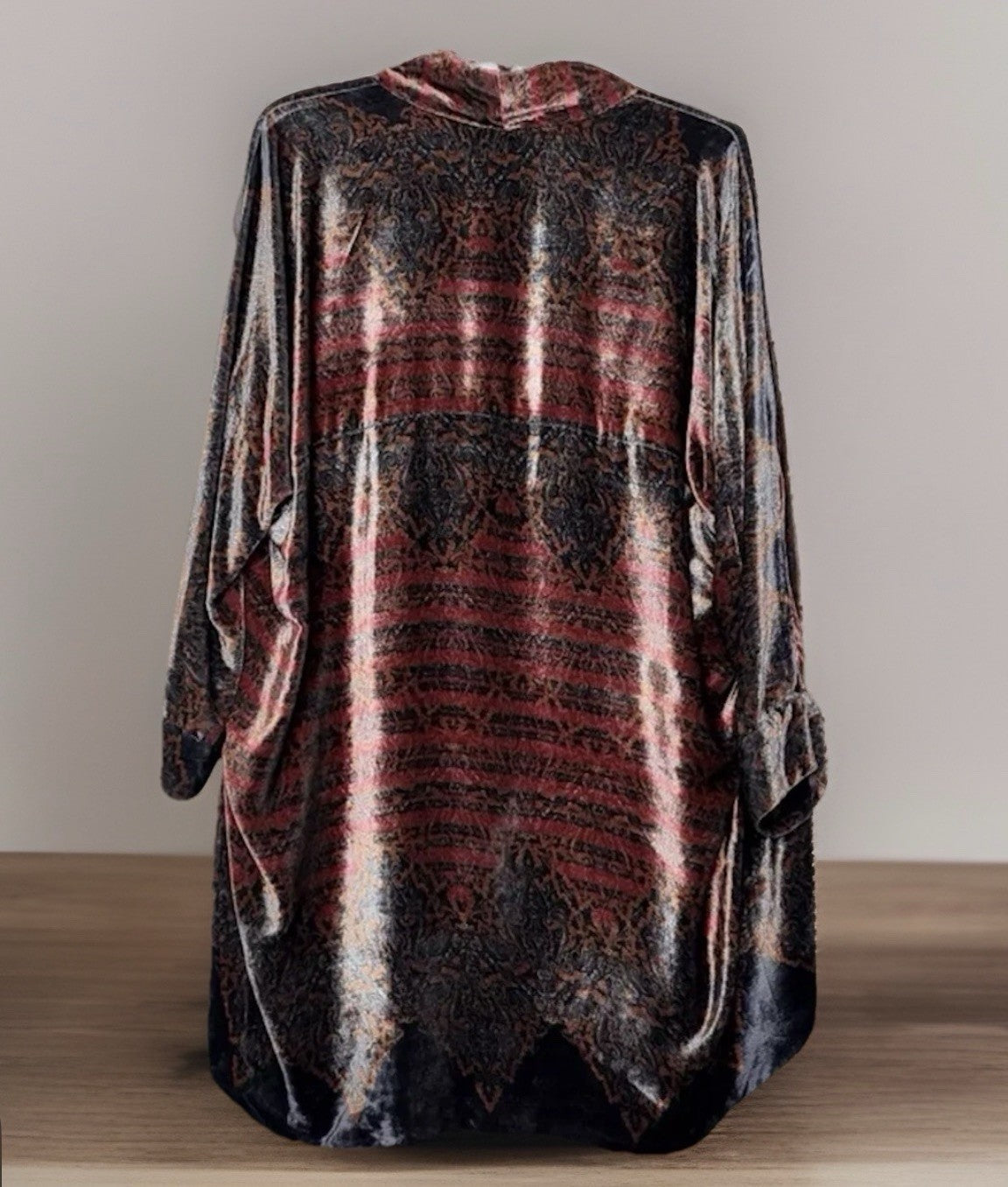 Johnny Was Black & Red Velvet Sz 3X 3XL Kimono Wrap Gorgeous Colors Johnny Was