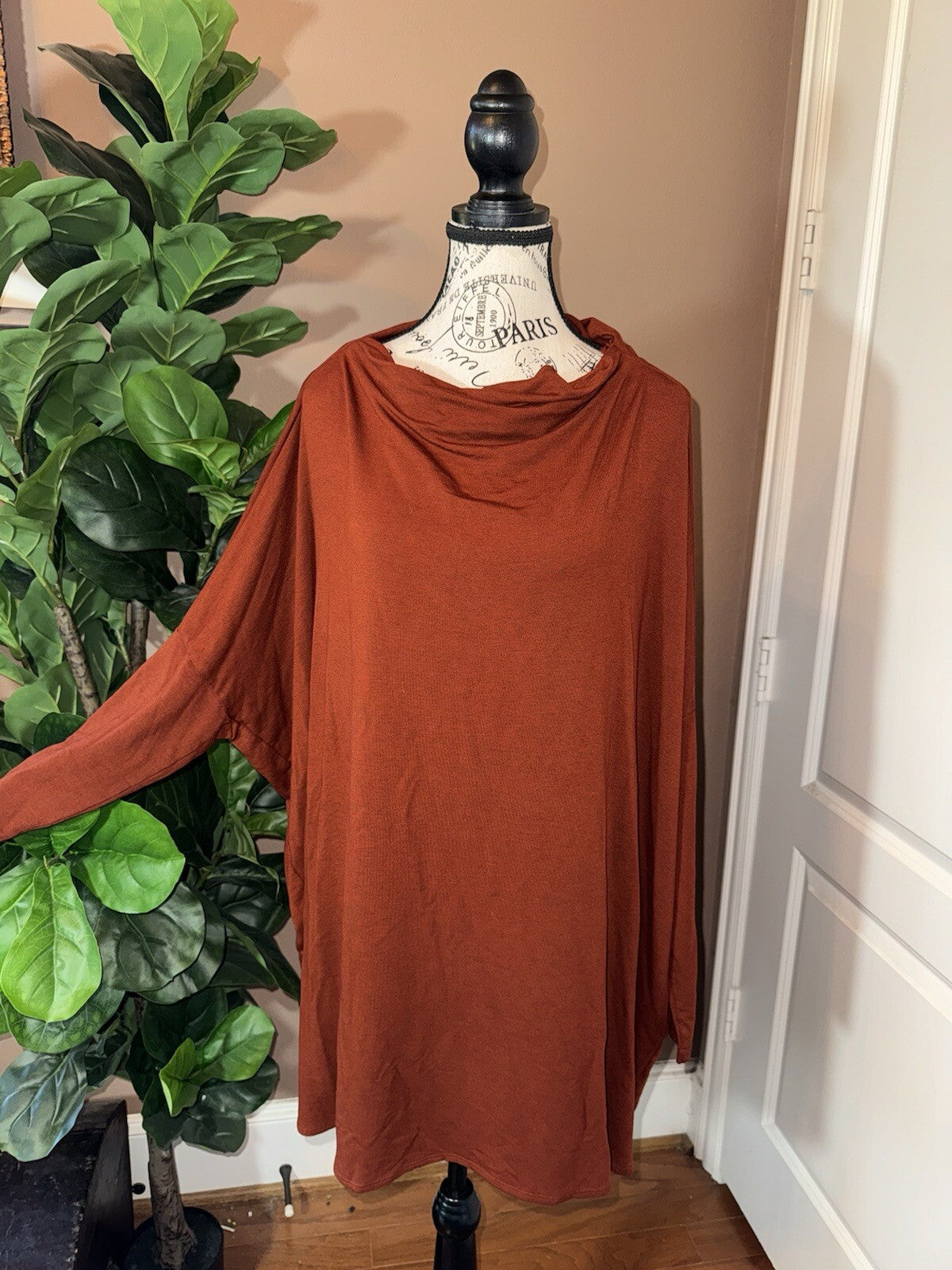 Bryn Walker Burnt Orange Rust Dolman Sleeve Tunic Top XL 1X MSRP $190 Bryn Walker