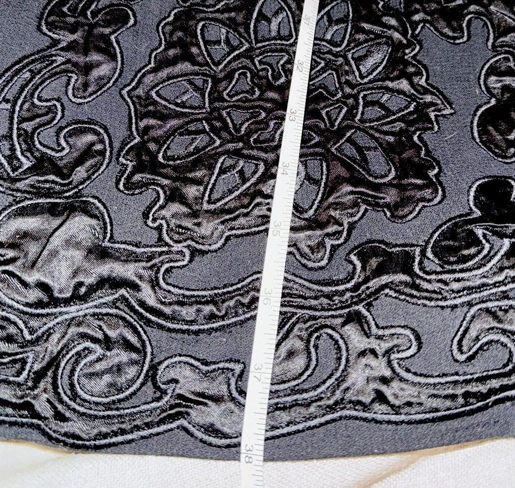 Johnny Was M Black Wool Blend Dressy Coat Silk Lining Jacket Satin Accents Johnny Was