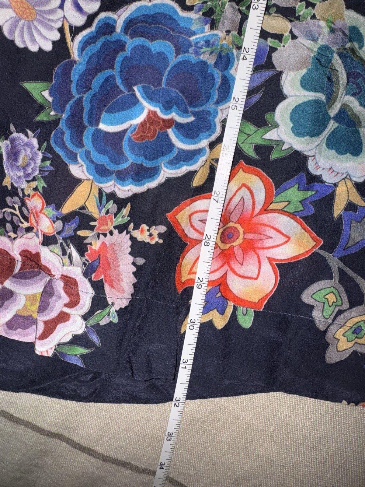 Johnny Was M Silky Kimono Top BOHO Lightweight Cool Florals Jacket Cardigan READ Johnny Was