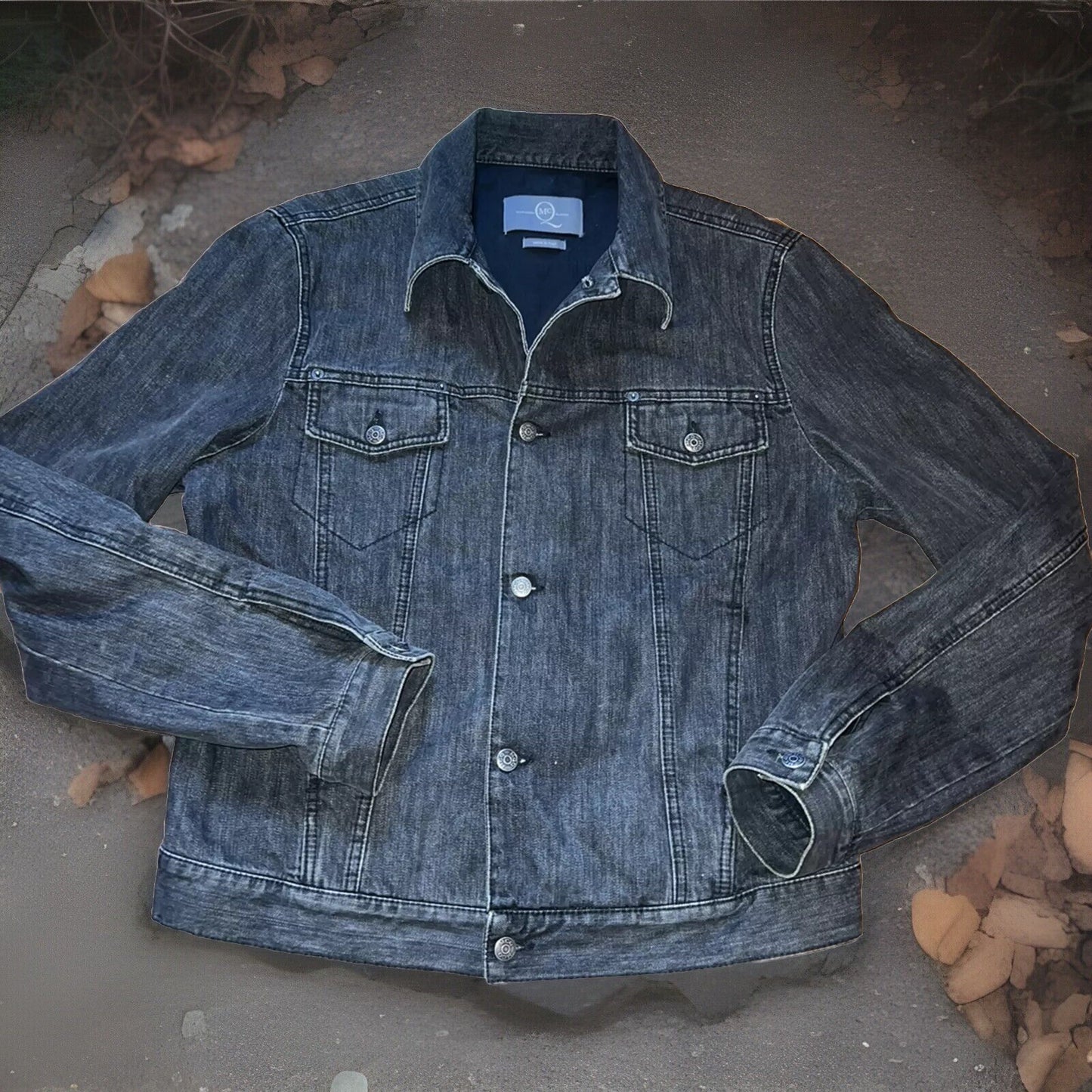 Alexander McQueen L Black Denim Trucker Jacket Coat Men/Women Italy 52 Authentic Alexander McQueen