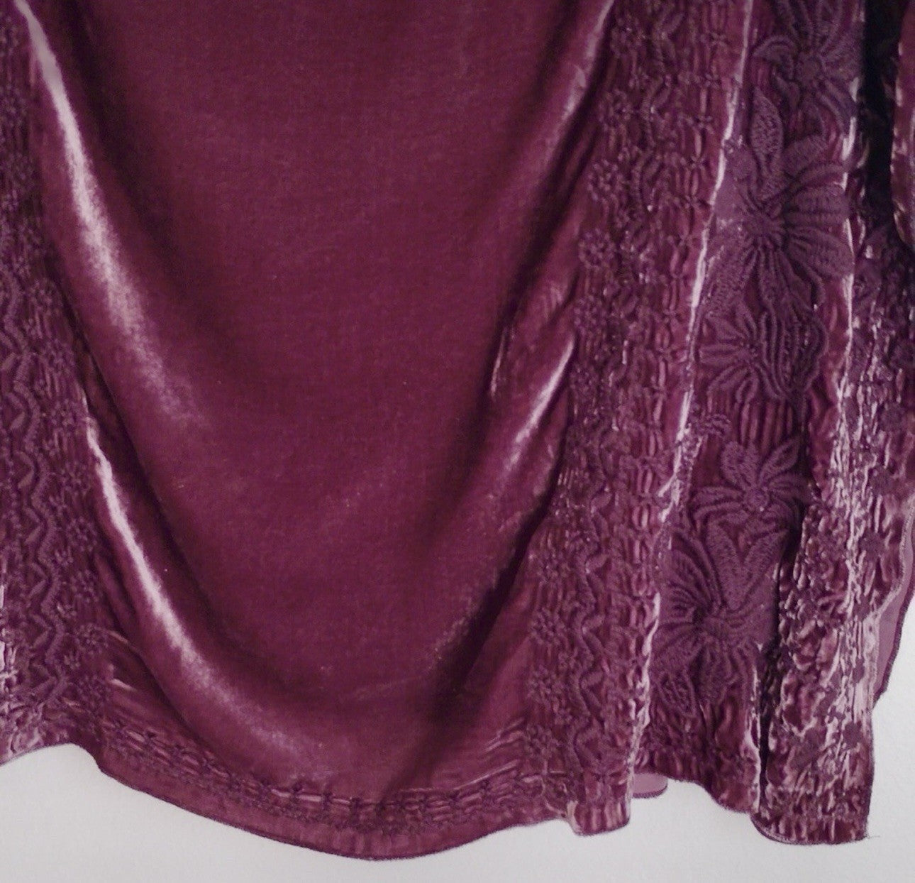 Johnny Was XL Velvet Purple Plum Poncho Top Tunic Embroidered Bohemian Johnny Was
