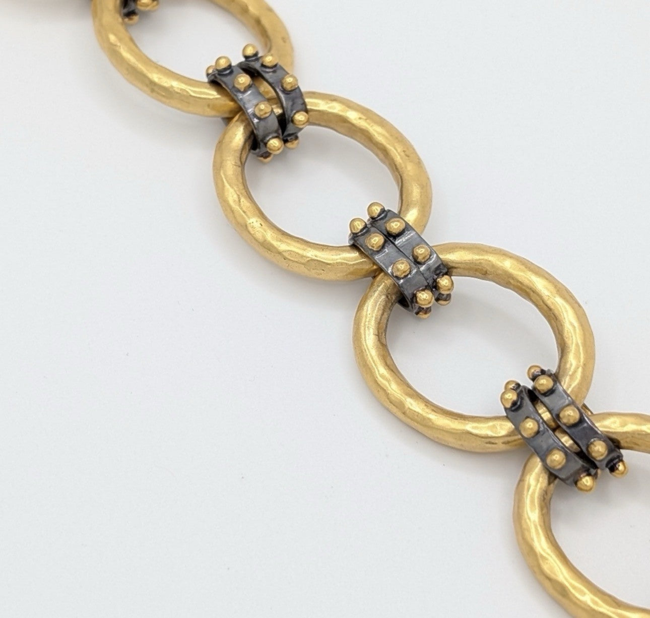 Julie Vos Soho 2 Tone 24k Gold Plated Toggle Chain Link Bracelet  8.5” Julie Vos