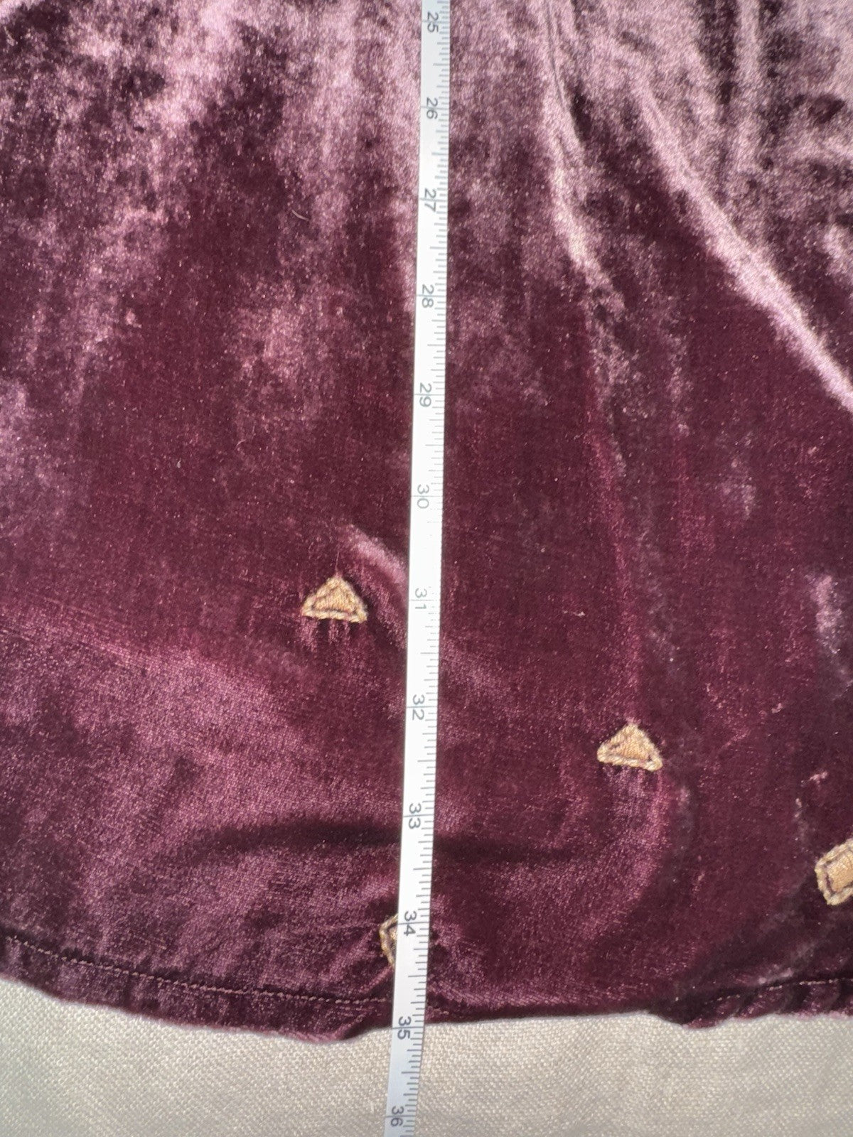 Johnny Was 1X Plus Burgundy Velvet Mini Shift Dress Peasant Tunic Embroidery Johnny Was