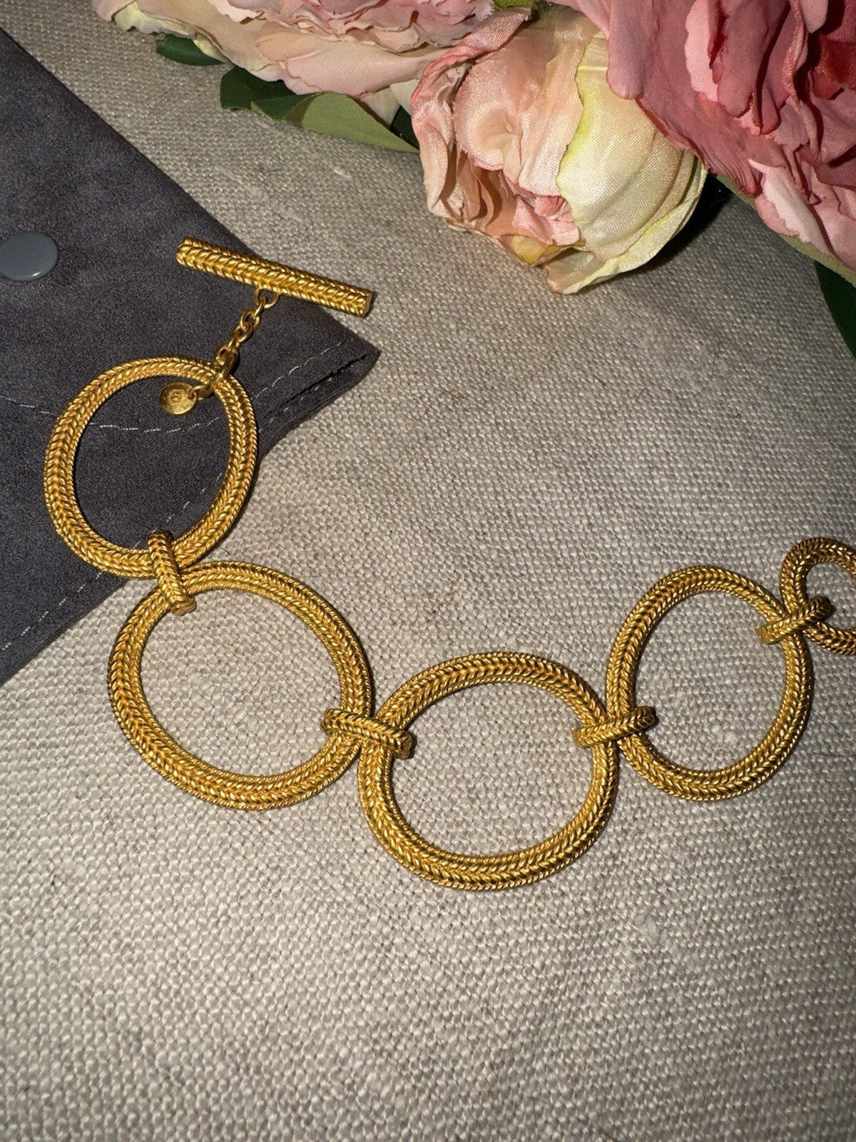 Julie Vos Open Link 24k Gold Plated Toggle Chain Bracelet Julie Vos