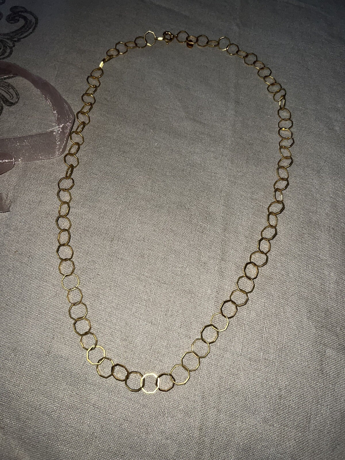 Julie Vos HONEYCOMB Link Necklace ADJUSTABLE 24k Gold Plate   Wow! RARE Julie Vos