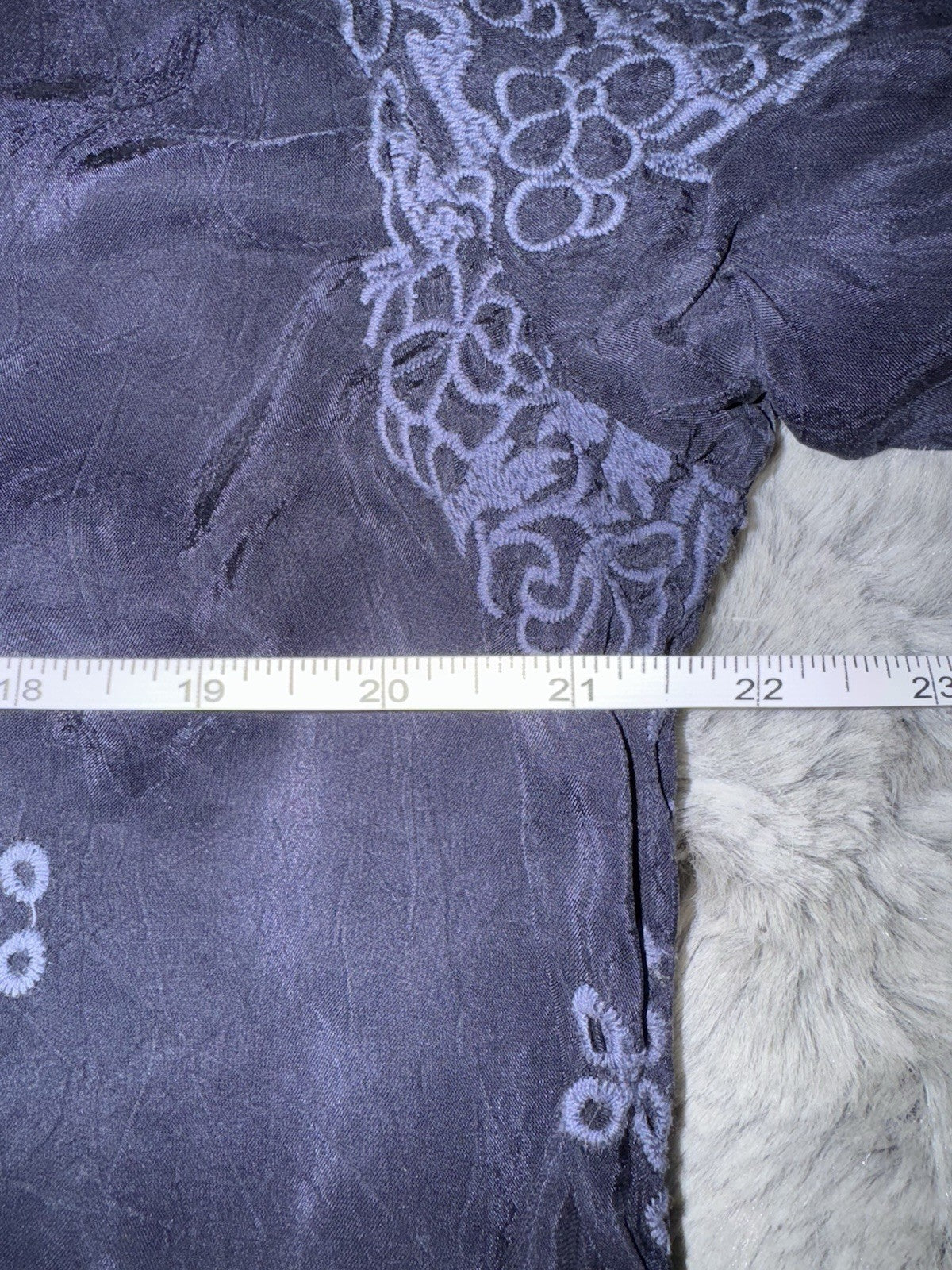 Johnny Was M Medium Navy Blue Shift Mini Dress Lace Embroidered Silky Tunic Top Johnny Was