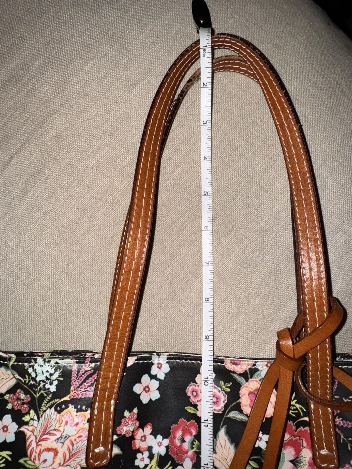 Johnny Was Black & Pink Coated Canvas Dreamer Bag Purse Tote Leather $428 Johnny Was