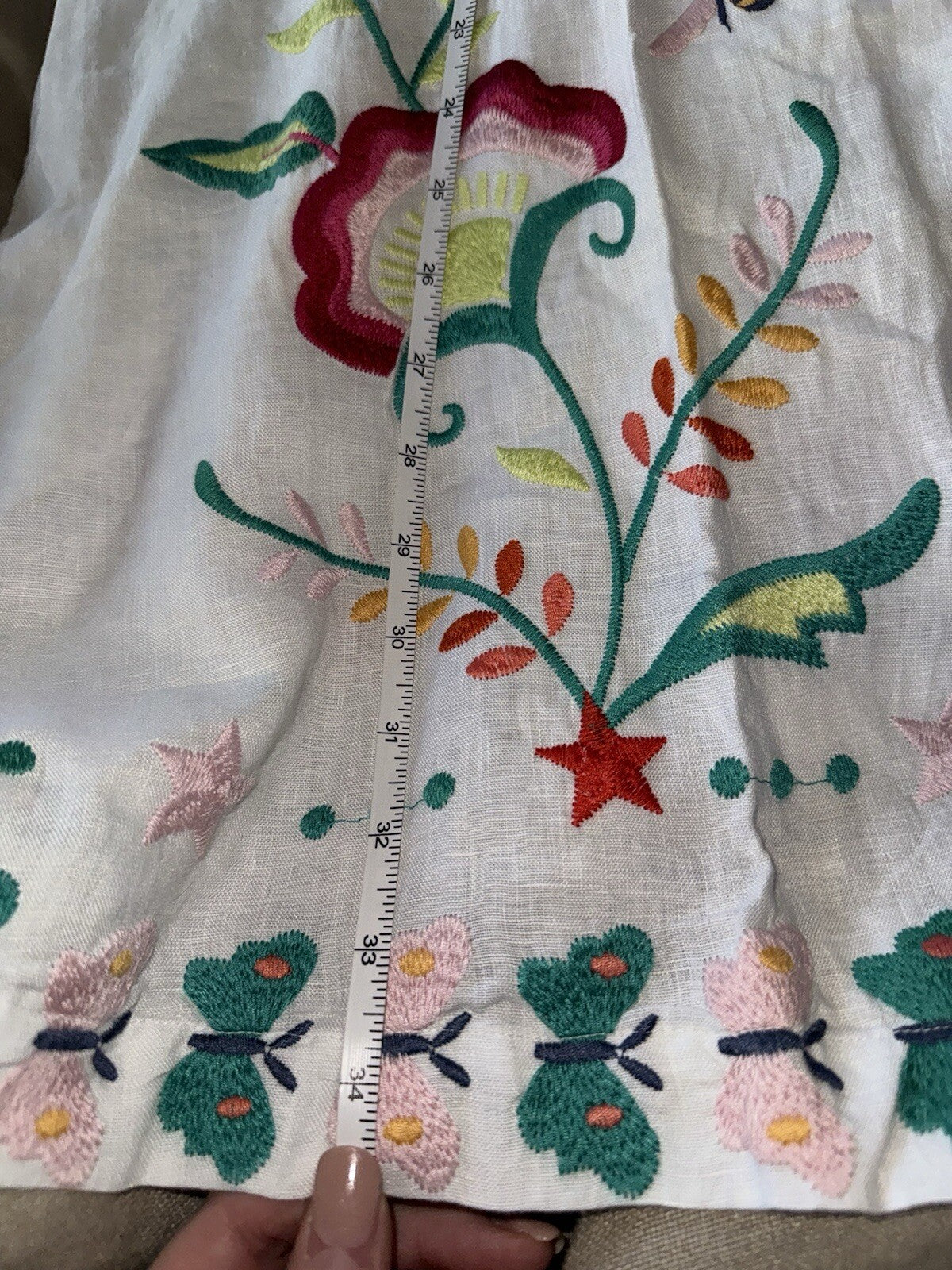 Johnny Was 2X White Linen Kimono Colorful Embroidery Top BOHO Wrap Jacket Johnny Was