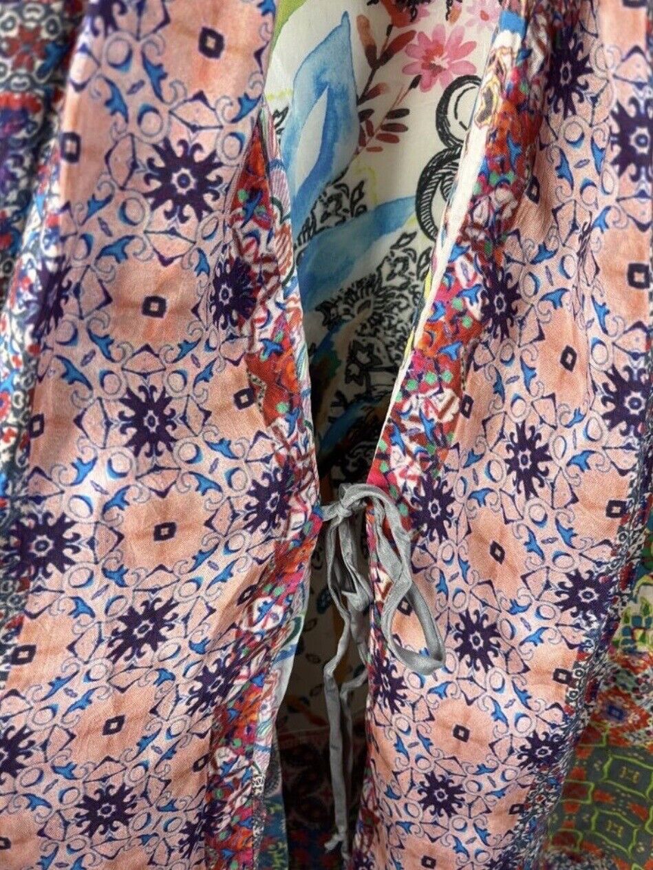 Johnny Was Silky Kimono Wrap Sz L Large Gorgeous Condition