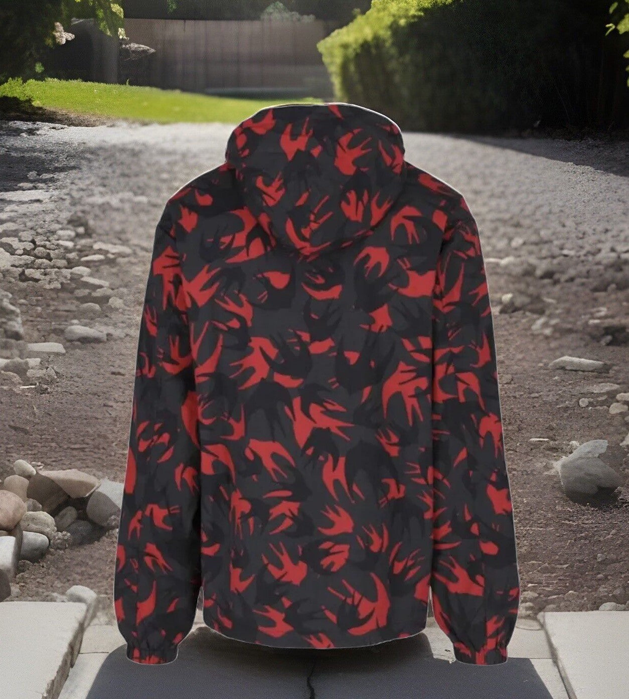 48 Alexander McQueen MCQ Red & Black Swallow Parka Jacket Hoodie Coat $620 Alexander McQueen