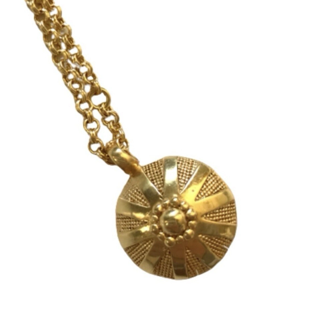 Julie Vos Pearl Statement Necklace Link & 3D Pendant 24k Plated $395 Retail Julie Vos