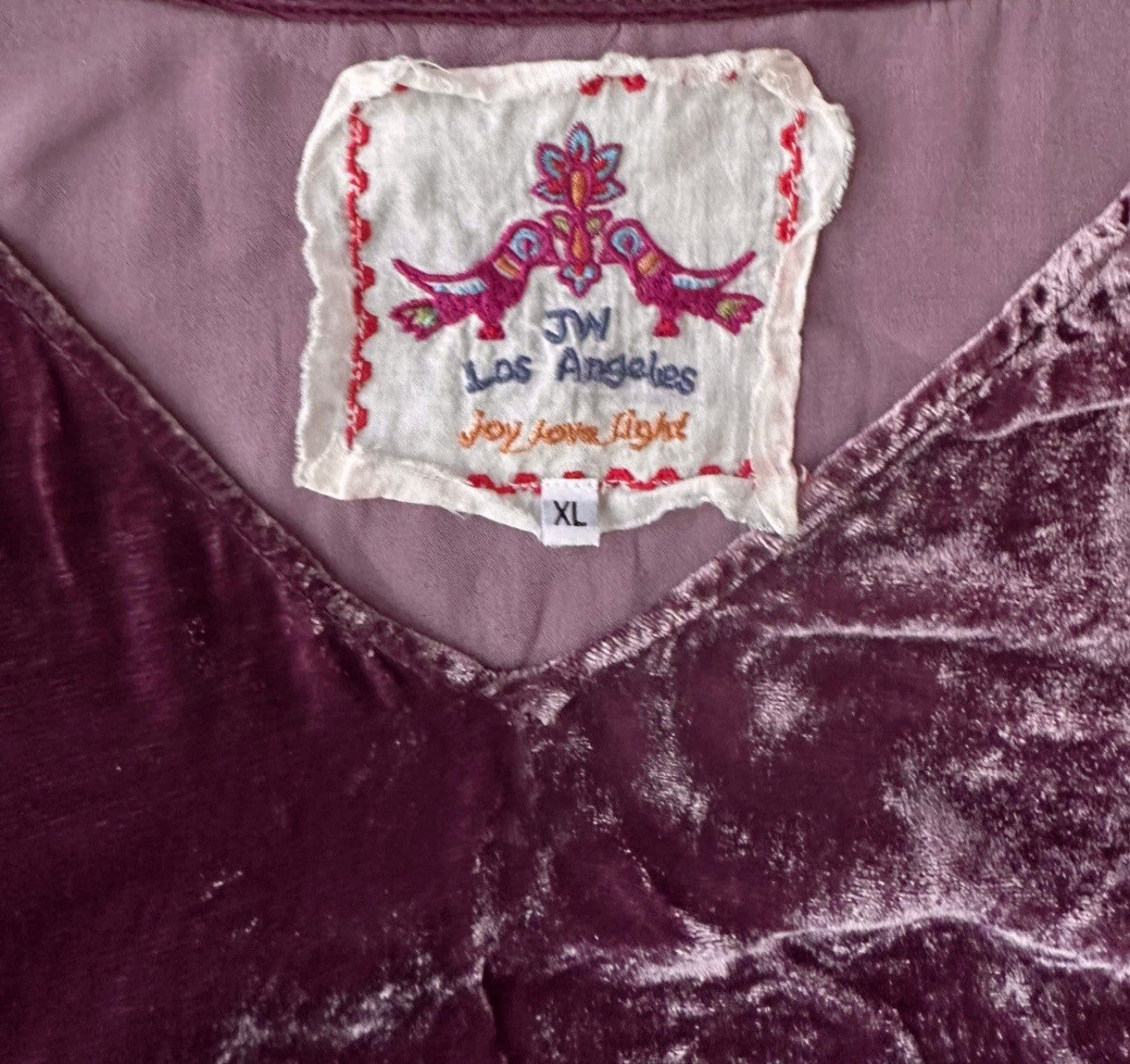 Johnny Was XL Velvet Purple Plum Poncho Top Tunic Embroidered Bohemian Johnny Was