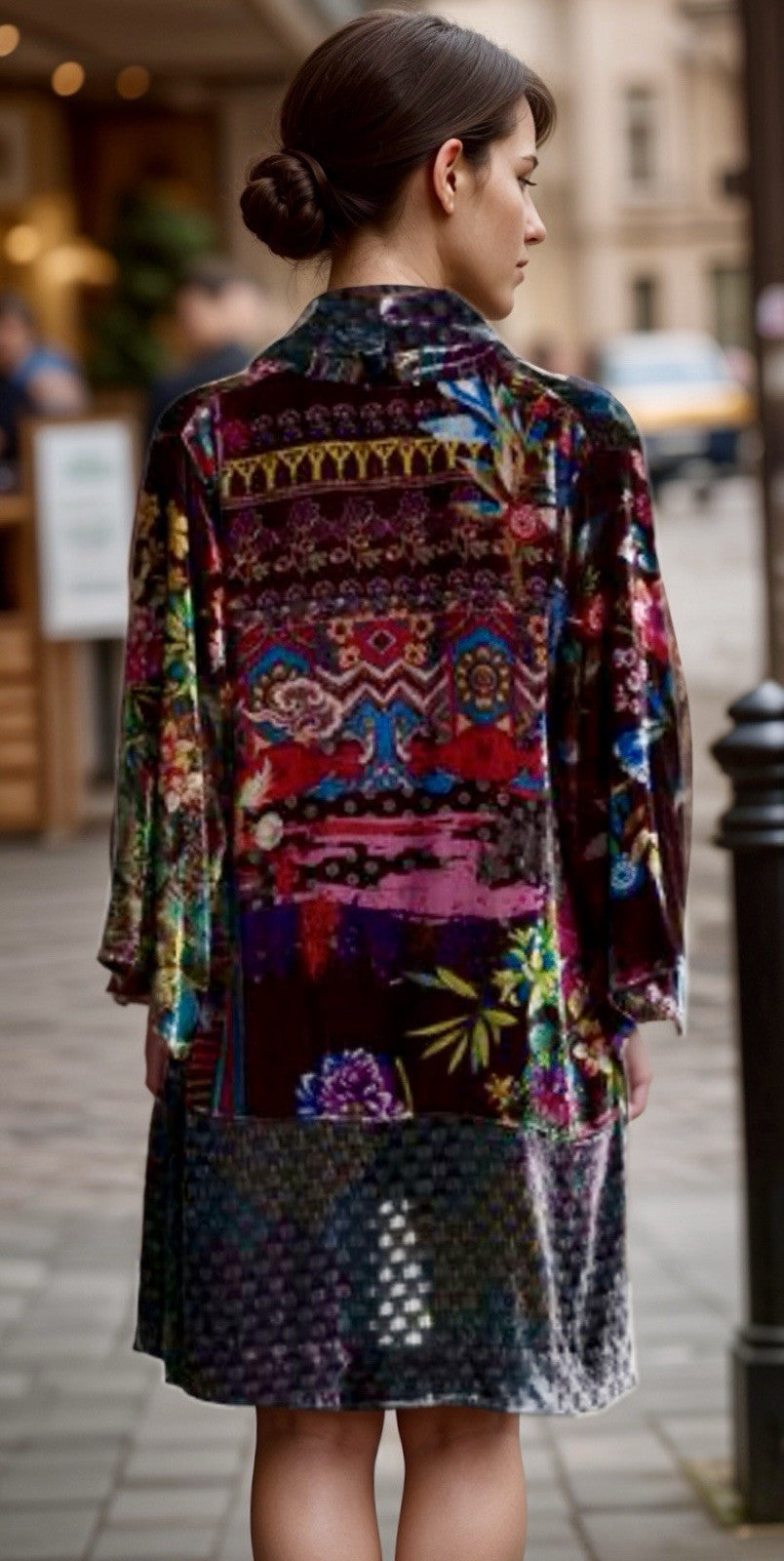 Johnny Was XXL Plus Velvet Kimono Wrap Jacket Duster Rich Colors BOHO Johnny Was