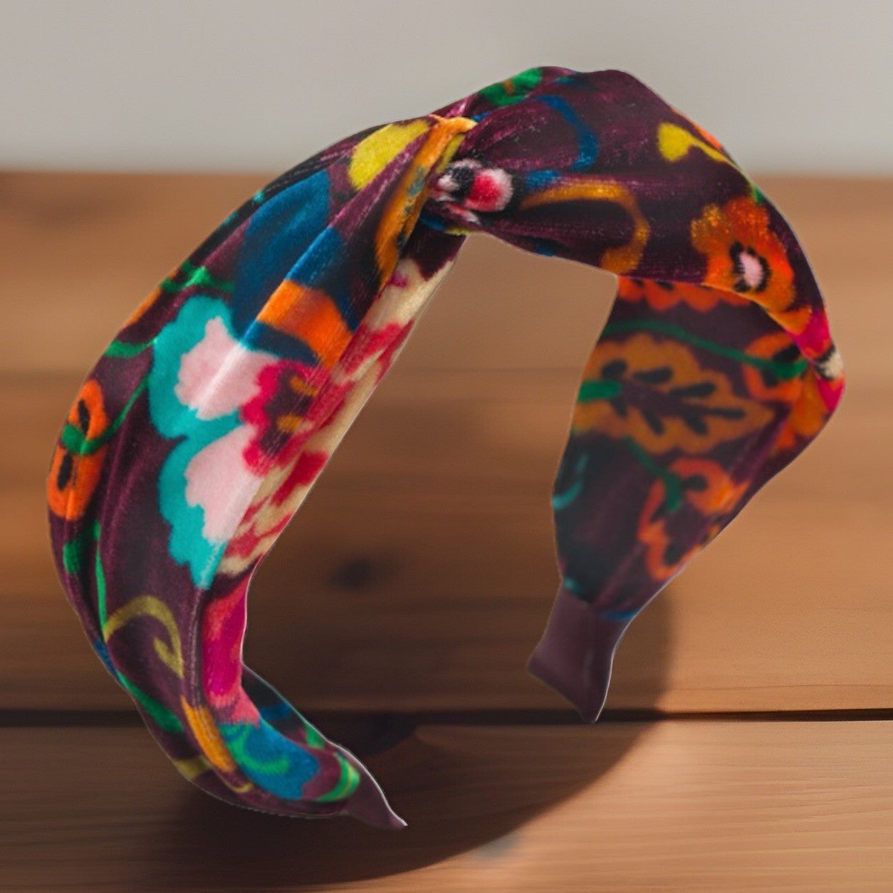 Johnny Was Headband Bandana Wrap Velvet Minto Red Floral Hair Accessory Johnny Was