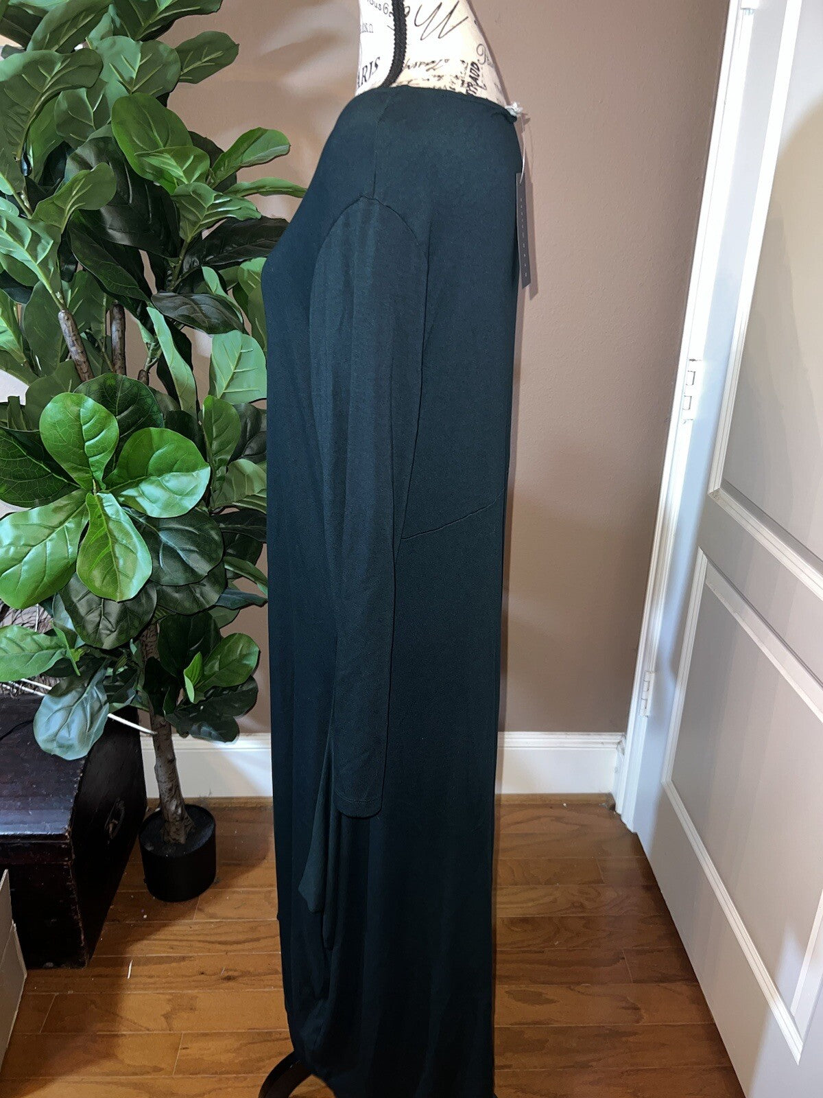 Bryn Walker Green Dolman Sleeve Maxi Dress Batwing L Large  MSRP $198 Bryn Walker