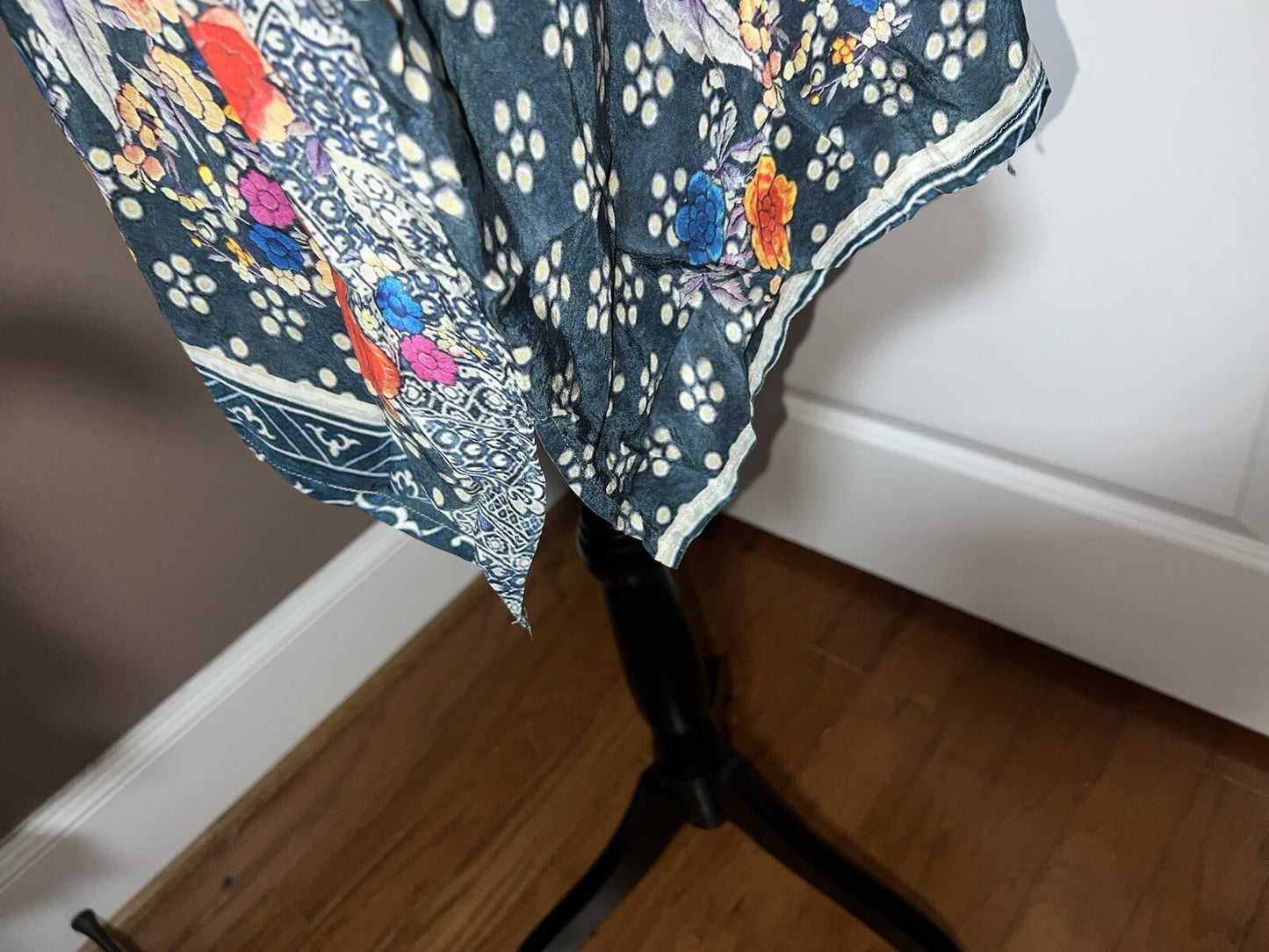 Johnny Was XXL Silky Top Long Sleeve Blouse Button Up Lightweight Floral Tunic Johnny Was