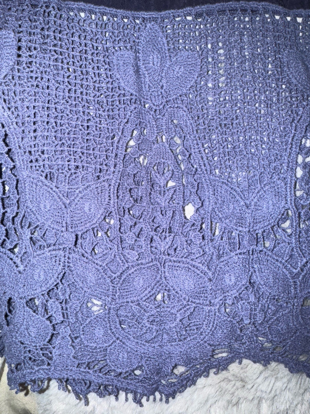 Johnny Was M Medium Navy Blue Shift Mini Dress Lace Embroidered Silky Tunic Top Johnny Was