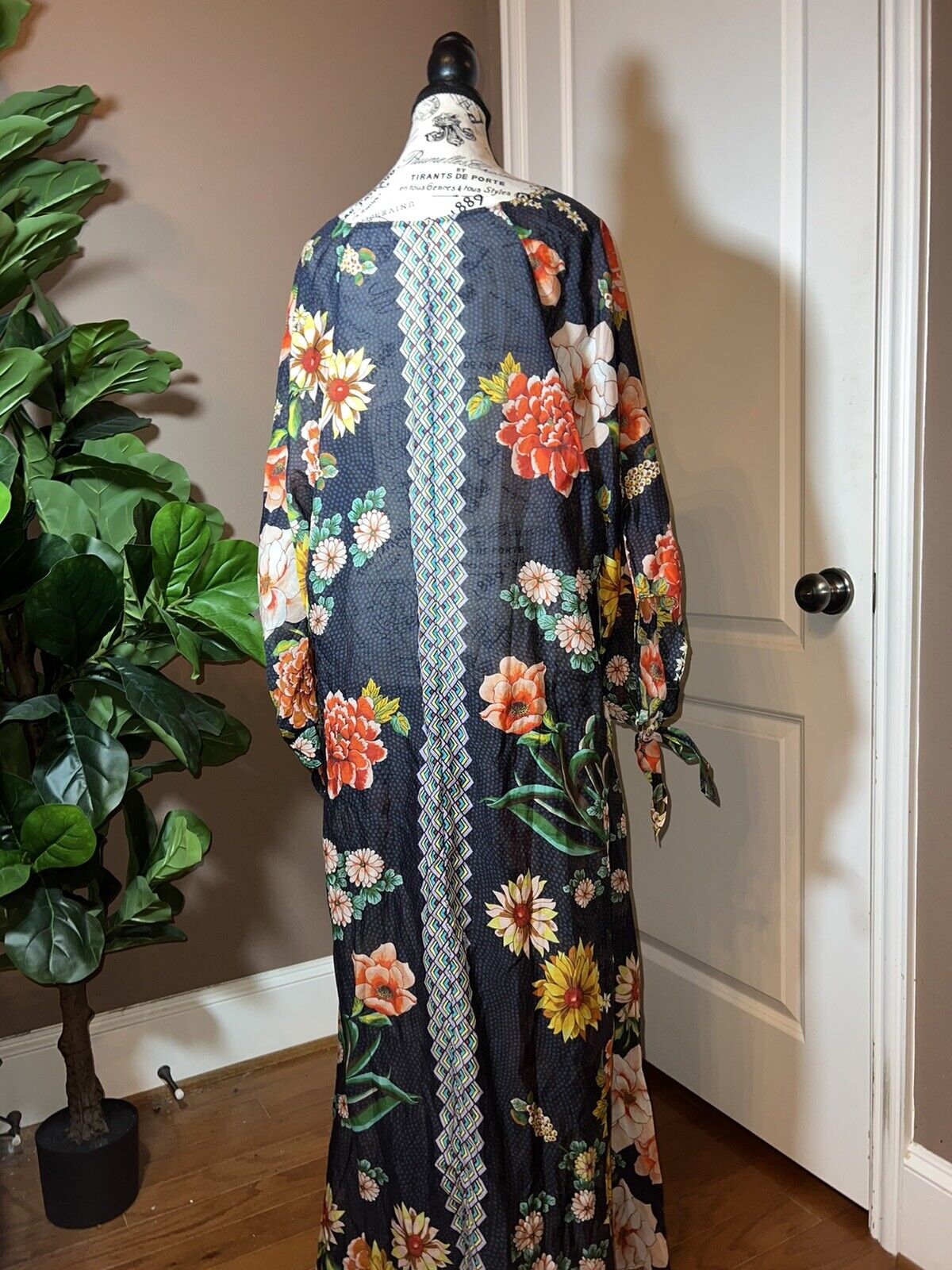 Johnny Was 1XL 1X XL Maxi Dress Cover Up Lightweight Floral Pattern